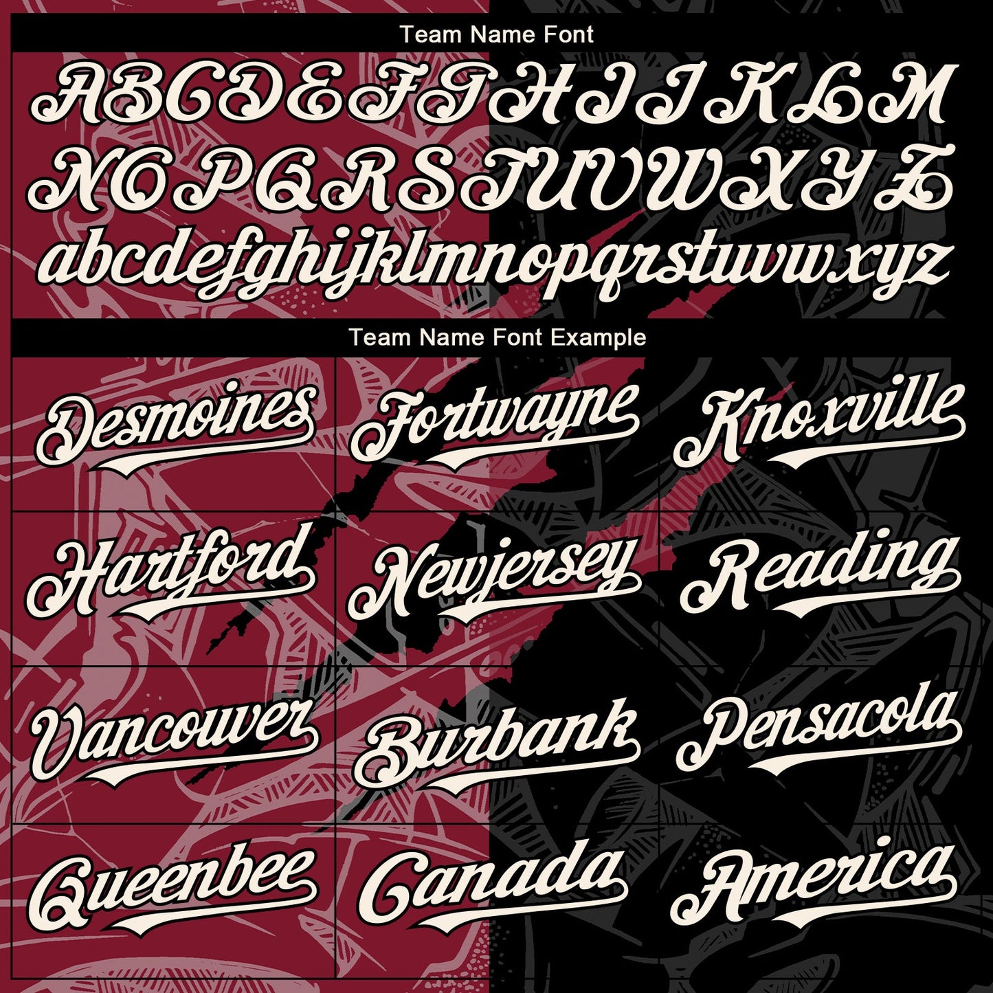 Custom Graffiti Pattern Cream Black-Crimson 3D Scratch Authentic Baseball Jersey view 4