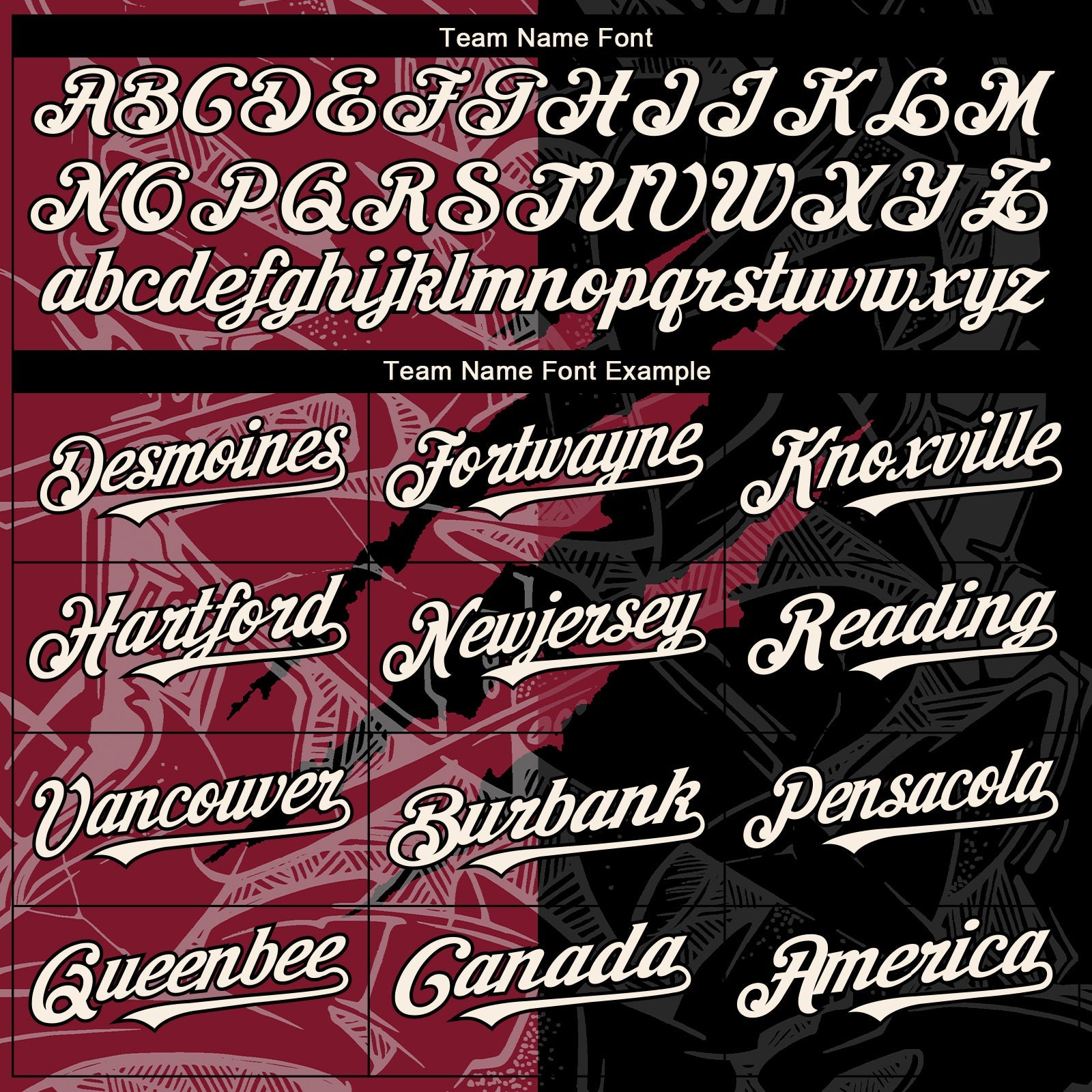 Custom Graffiti Pattern Cream Black-Crimson 3D Scratch Authentic Baseball Jersey view 4