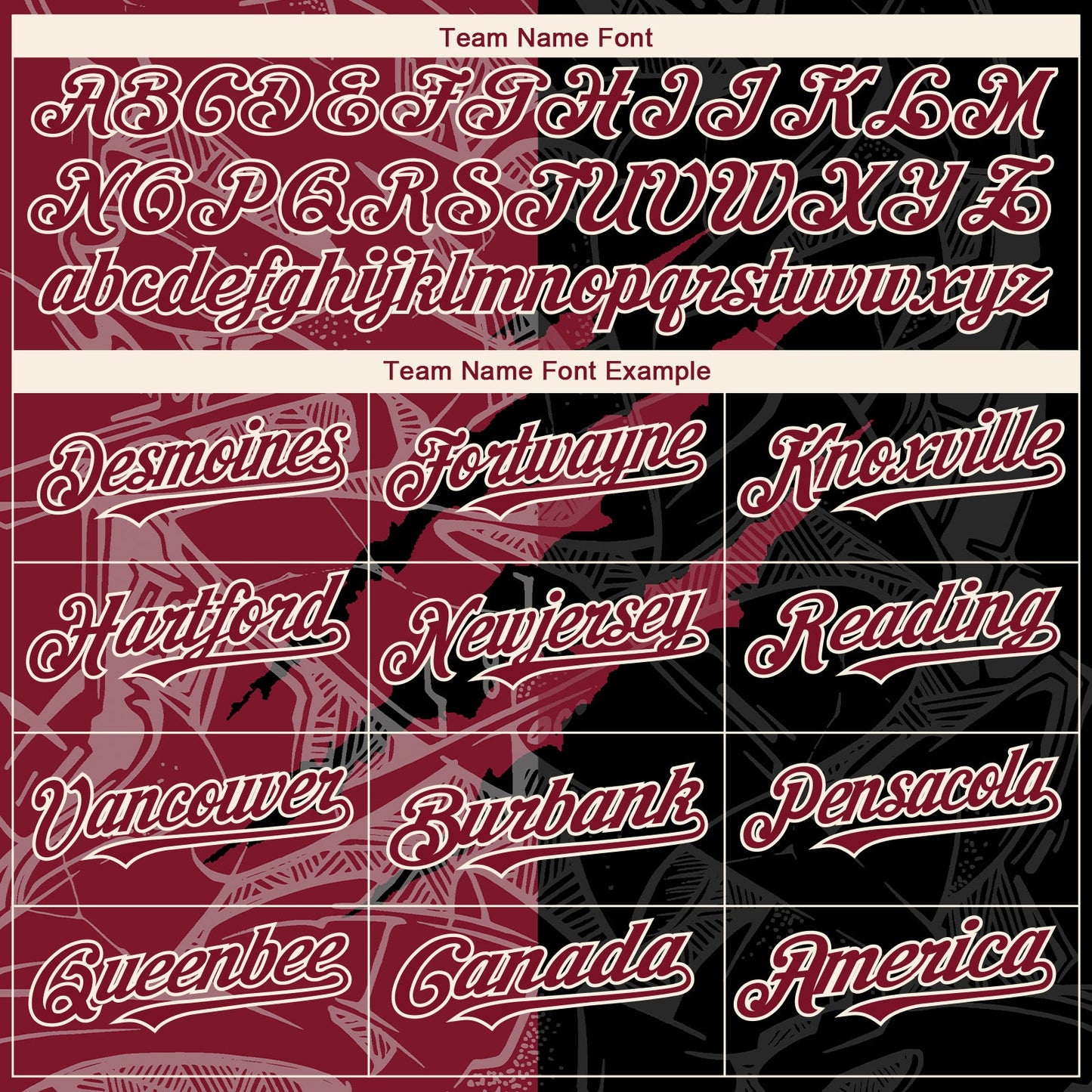 Custom Graffiti Pattern Crimson Black-Cream 3D Scratch Authentic Baseball Jersey view 4