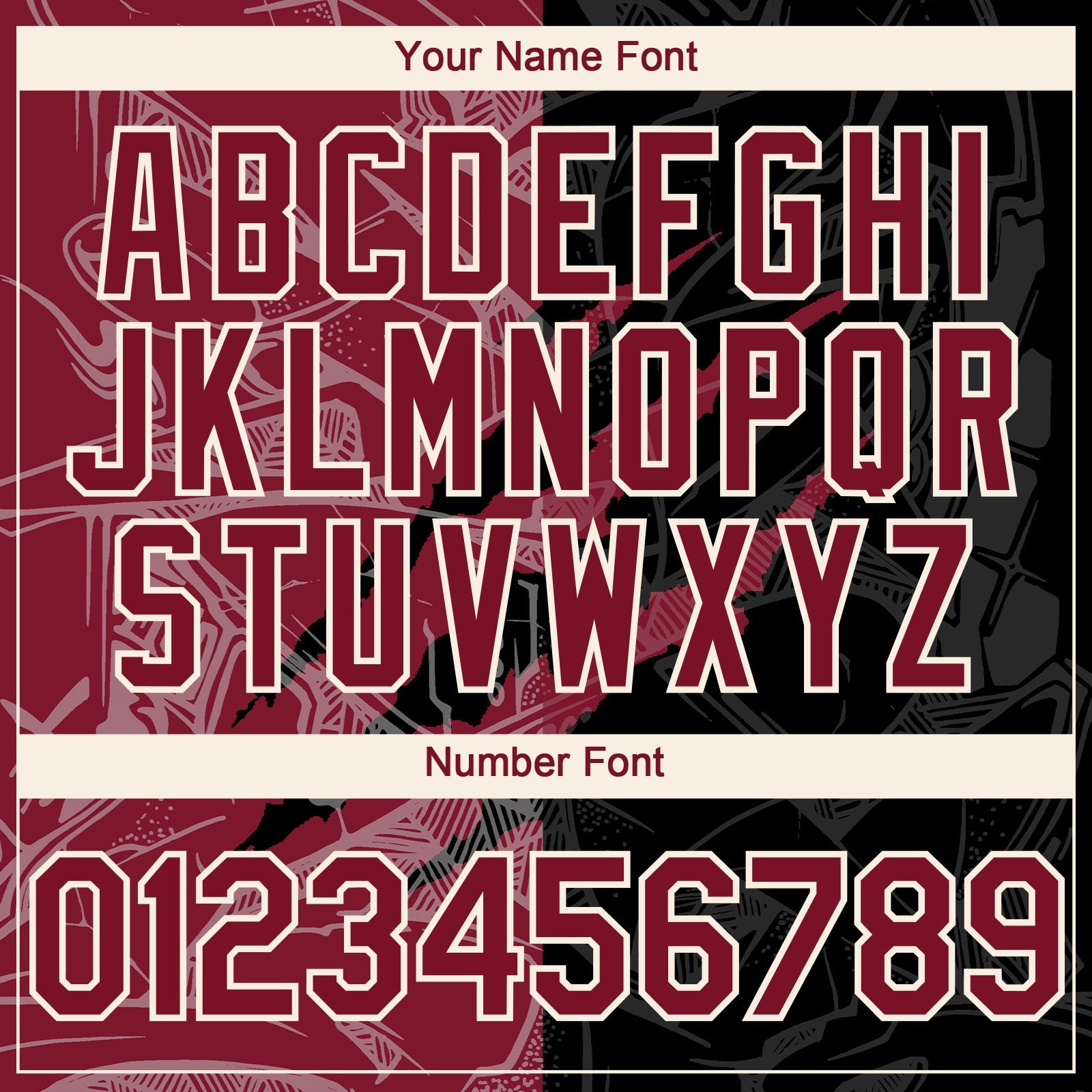 Custom Graffiti Pattern Crimson Black-Cream 3D Scratch Authentic Baseball Jersey view 5