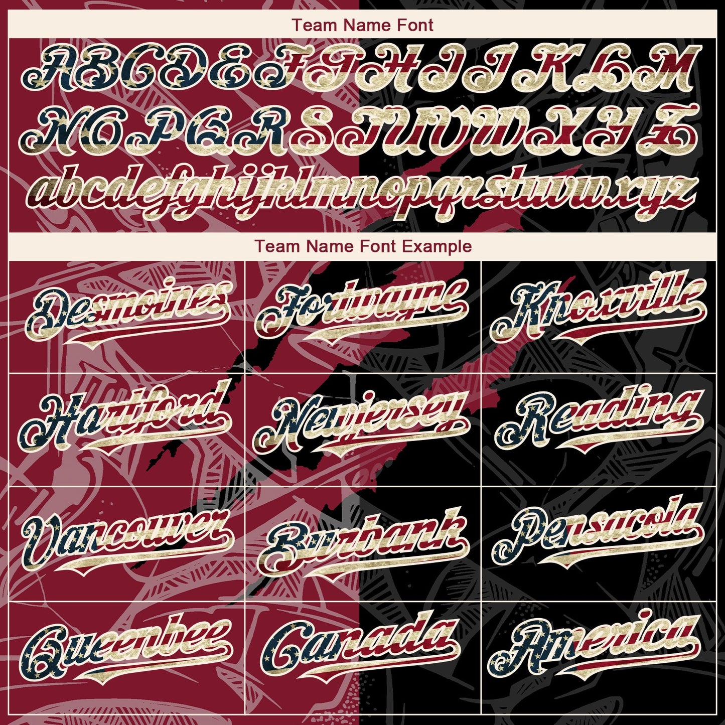 Custom Graffiti Pattern Vintage USA Flag Black Crimson-Cream 3D Scratch Authentic Baseball Jersey view 4