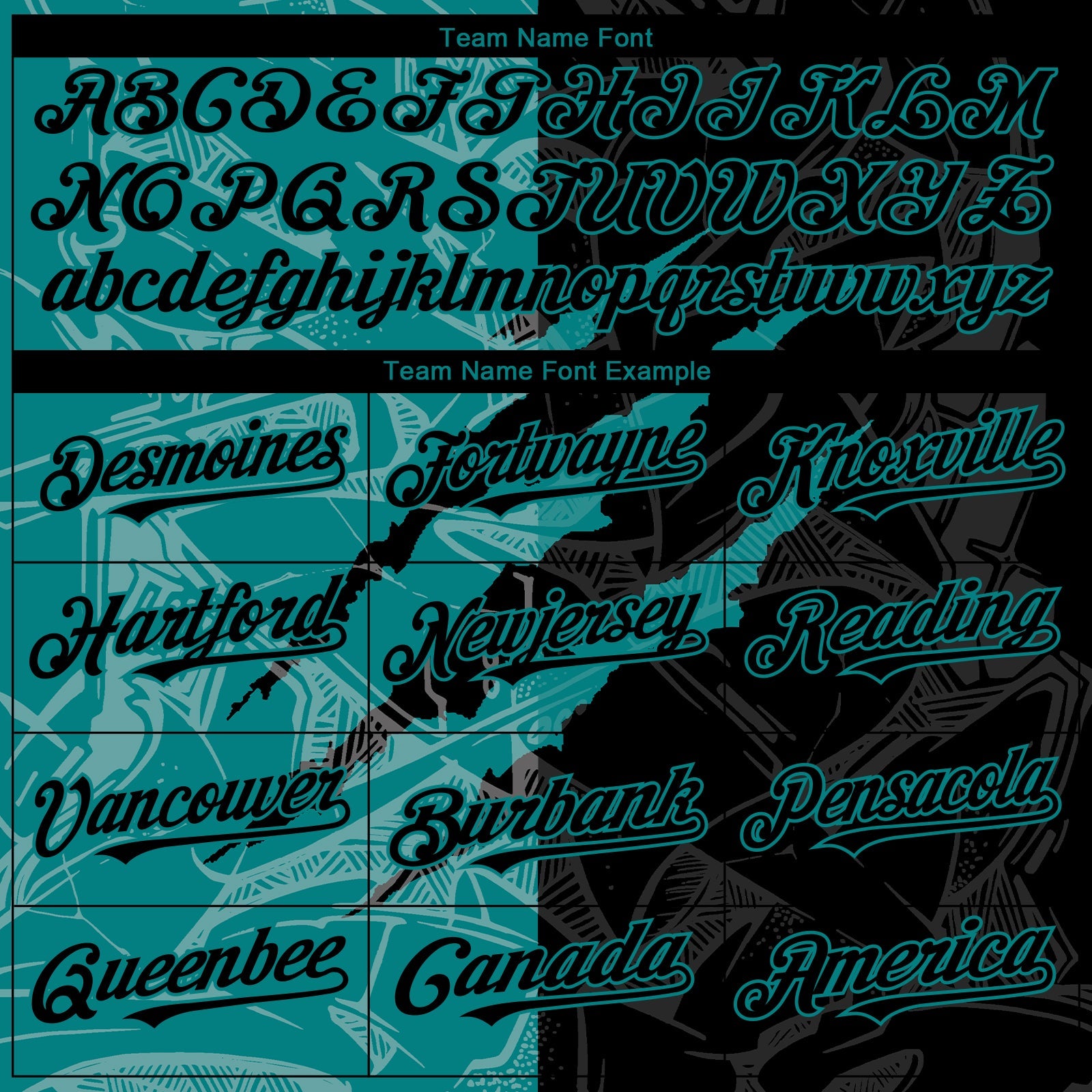 Custom Graffiti Pattern Black-Teal 3D Scratch Authentic Baseball Jersey view 4