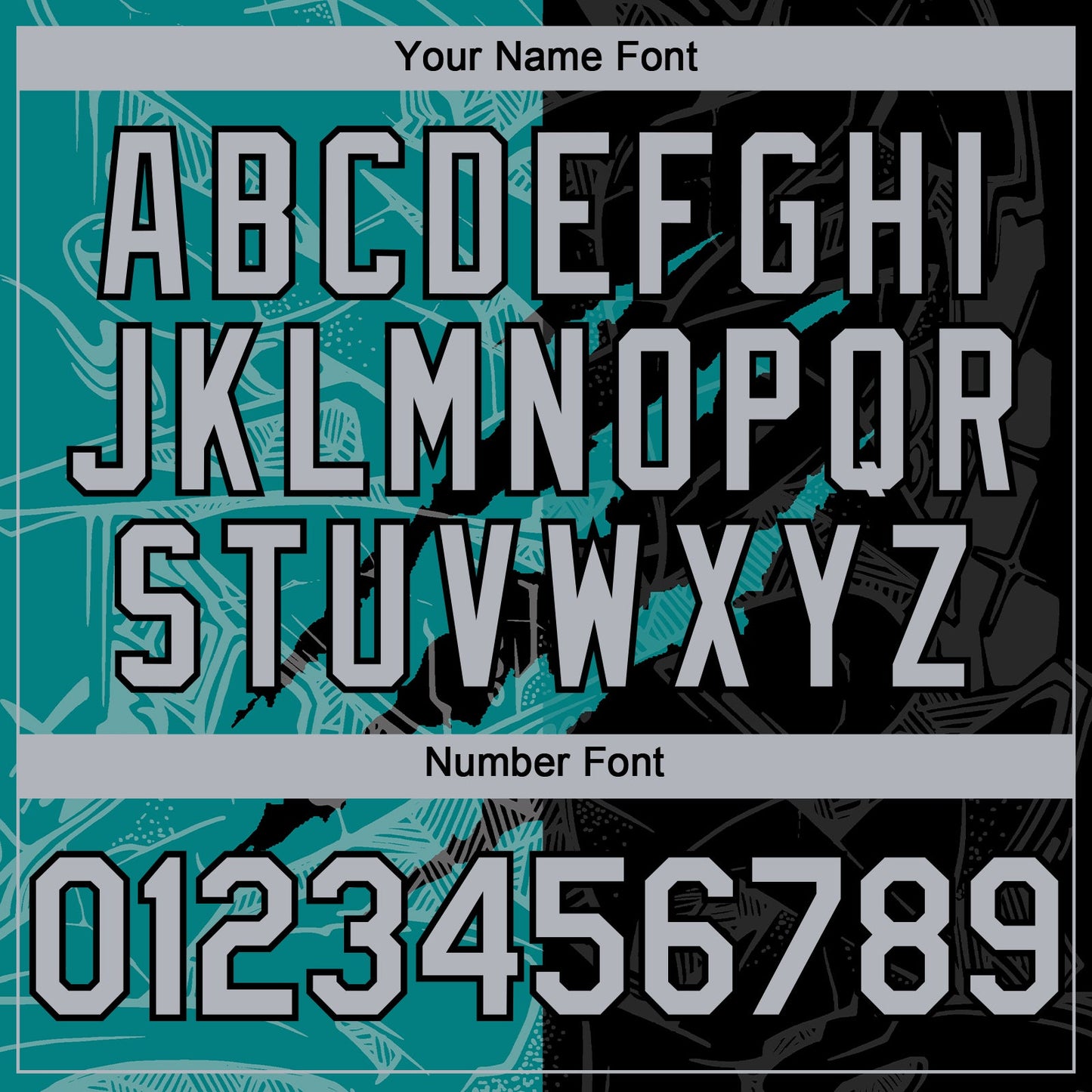 Custom Graffiti Pattern Gray Black-Teal 3D Scratch Authentic Baseball Jersey view 5