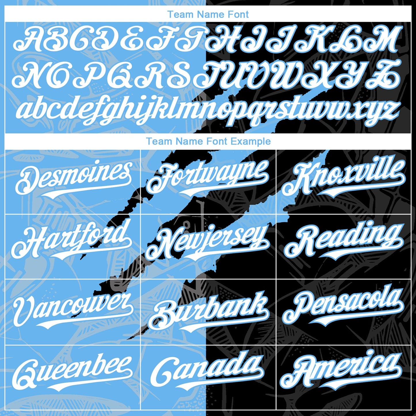 Custom Graffiti Pattern White Black-Sky Blue 3D Scratch Authentic Baseball Jersey view 4