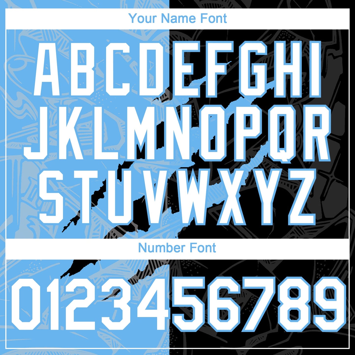 Custom Graffiti Pattern White Black-Sky Blue 3D Scratch Authentic Baseball Jersey view 5
