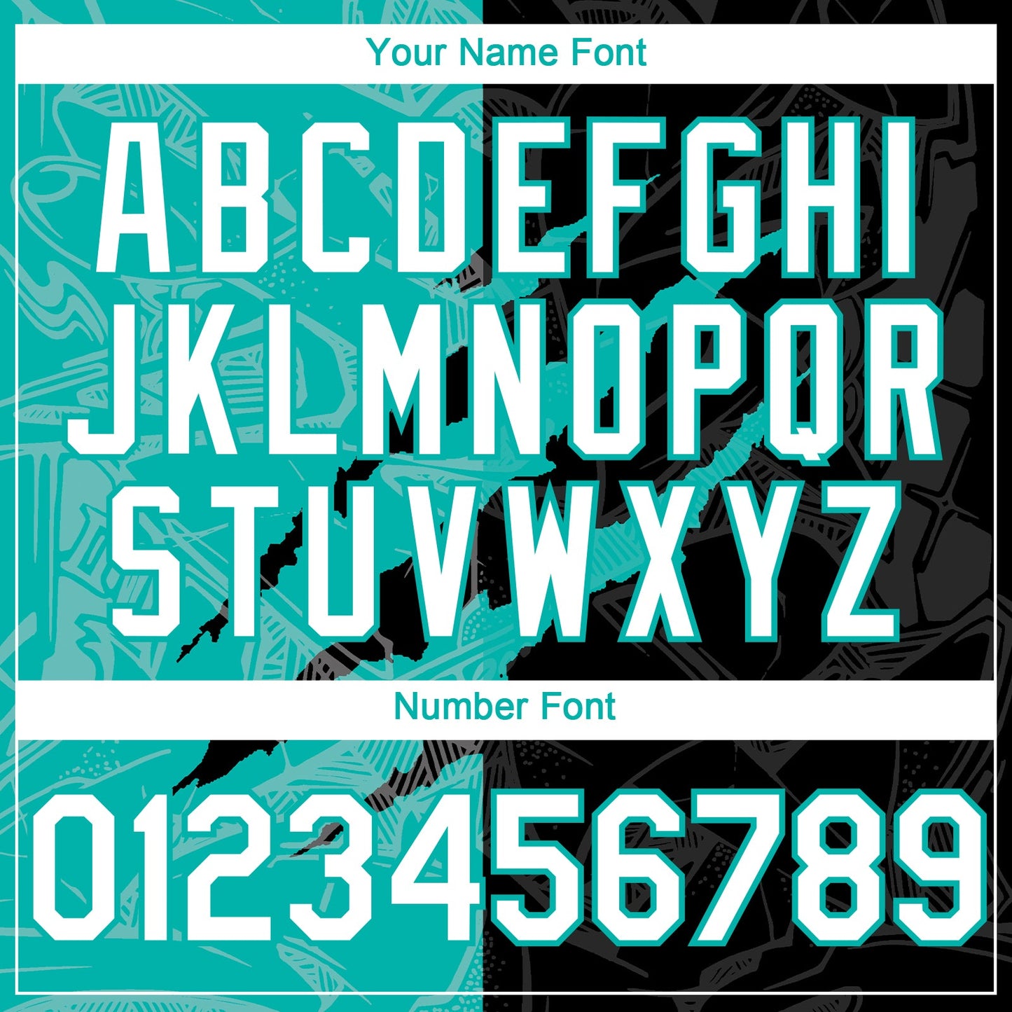 Custom Graffiti Pattern White Black-Aqua 3D Scratch Authentic Baseball Jersey view 5
