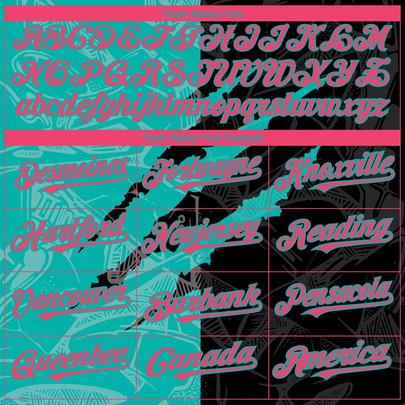 Custom Graffiti Pattern Neon Pink Black-Aqua 3D Scratch Authentic Baseball Jersey view 4