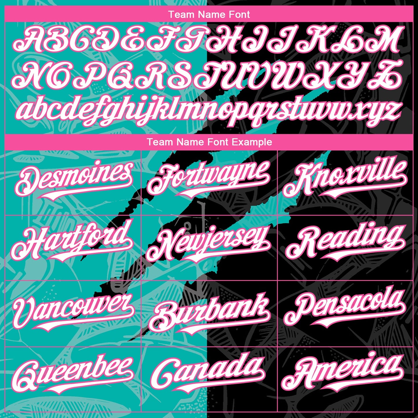 Custom Graffiti Pattern White Black Aqua-Pink 3D Scratch Authentic Baseball Jersey view 4
