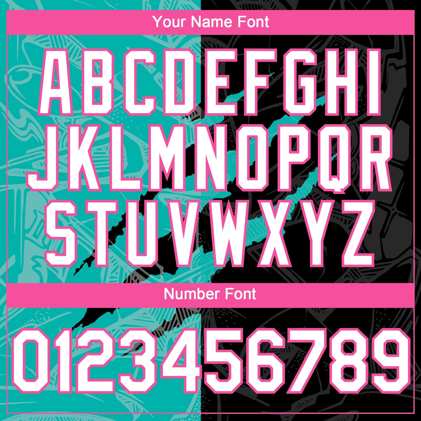 Custom Graffiti Pattern White Black Aqua-Pink 3D Scratch Authentic Baseball Jersey view 5