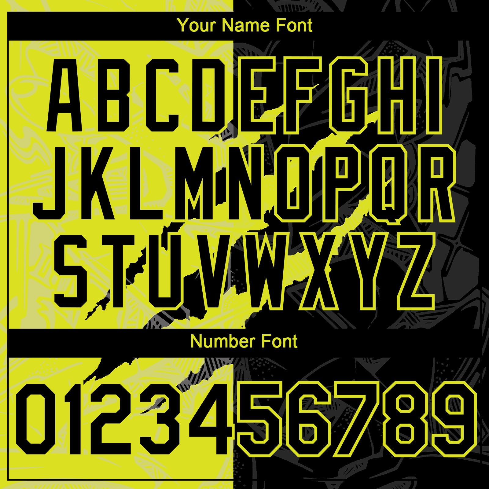 Custom Graffiti Pattern Black-Neon Yellow 3D Scratch Authentic Baseball Jersey view 5