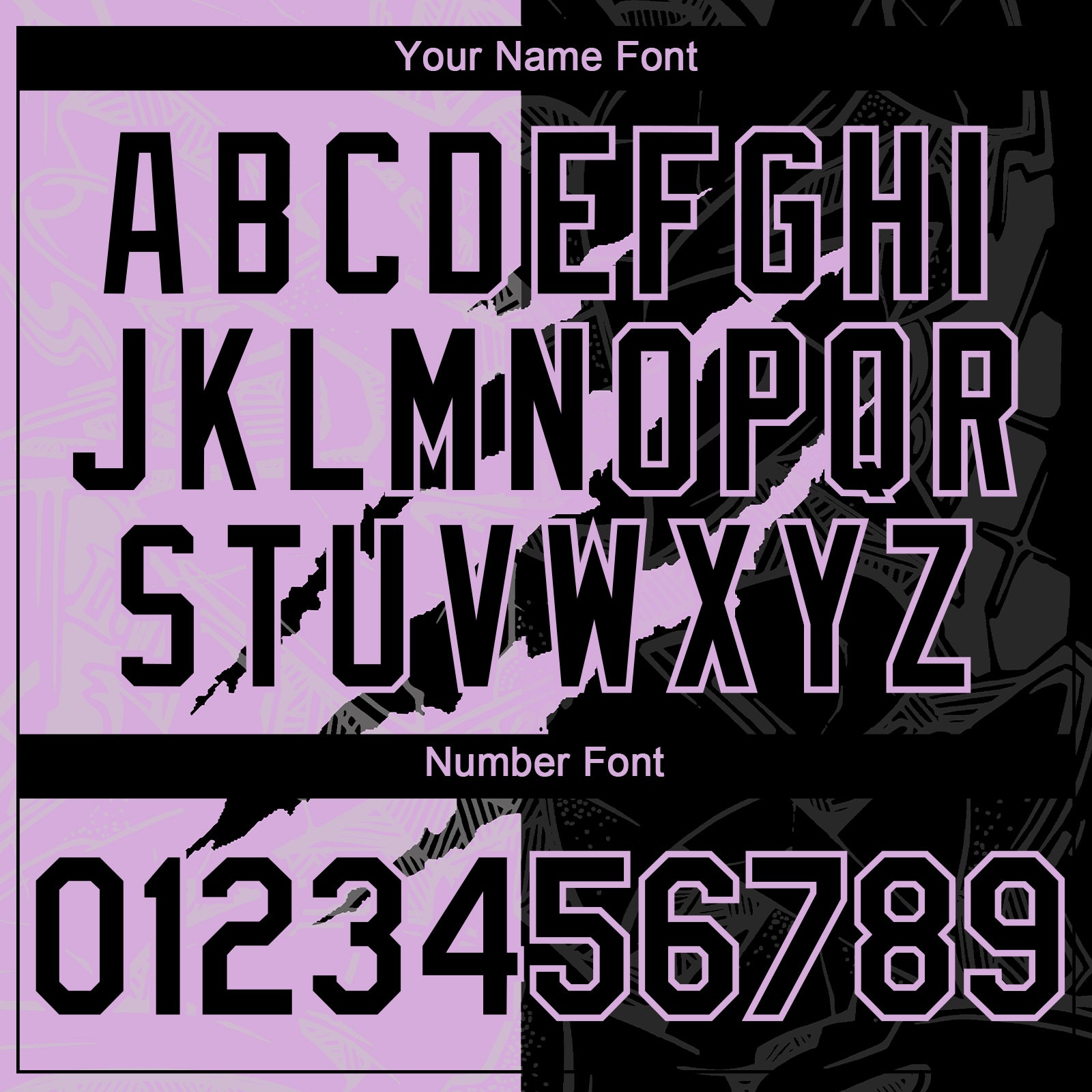 Custom Graffiti Pattern Black-Light Purple 3D Scratch Authentic Baseball Jersey view 5