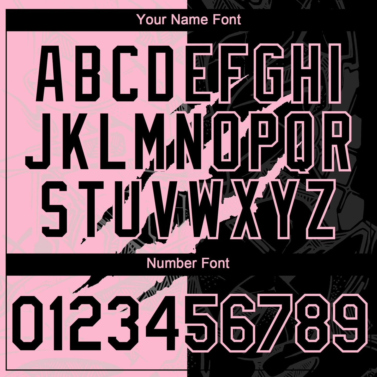 Custom Graffiti Pattern Black-Light Pink 3D Scratch Authentic Baseball Jersey view 5