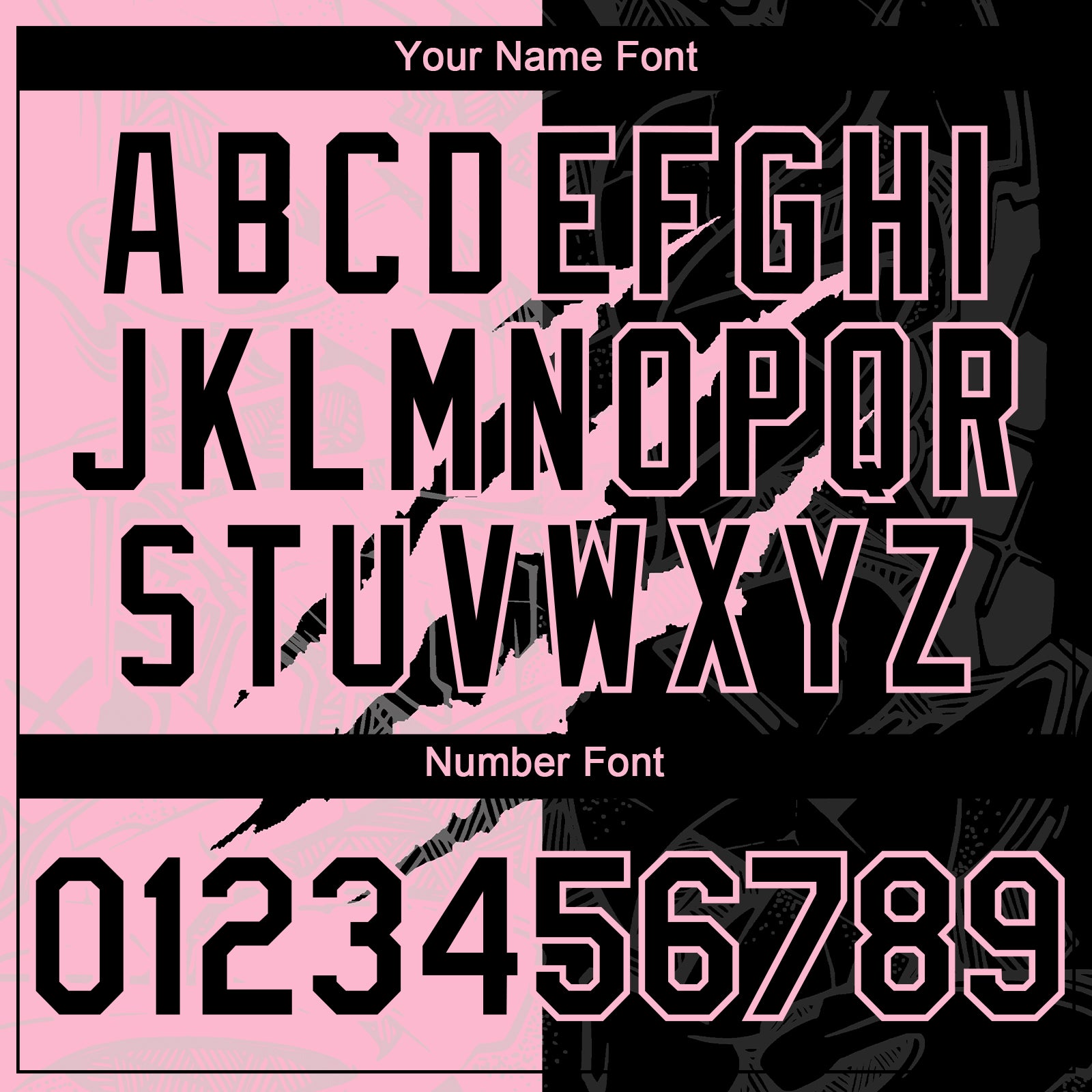 Custom Graffiti Pattern Black-Light Pink 3D Scratch Authentic Baseball Jersey view 5