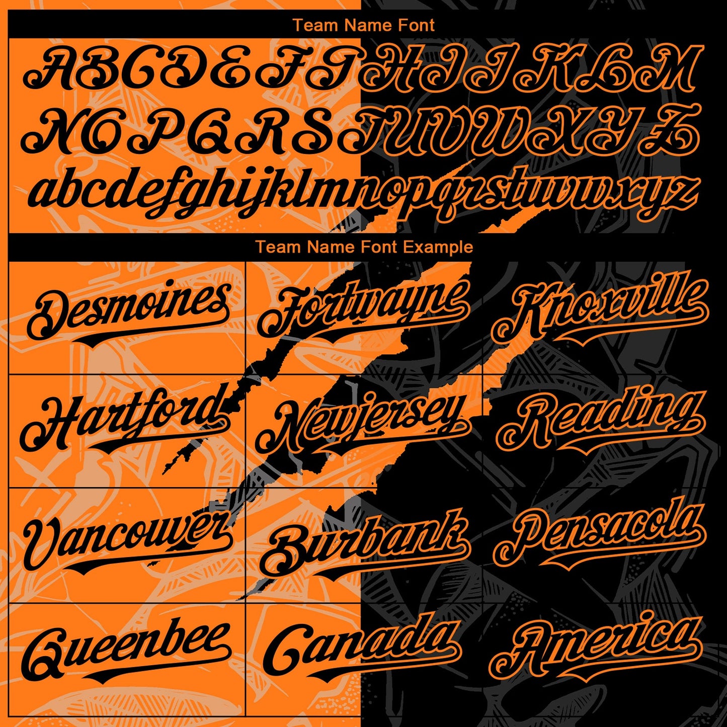 Custom Graffiti Pattern Black-Bay Orange 3D Scratch Authentic Baseball Jersey view 4