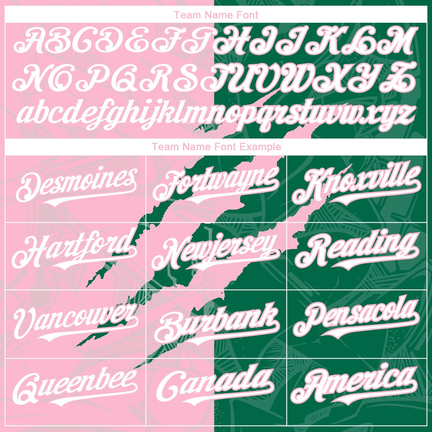 Custom Graffiti Pattern White Kelly Green-Light Pink 3D Scratch Authentic Baseball Jersey view 4