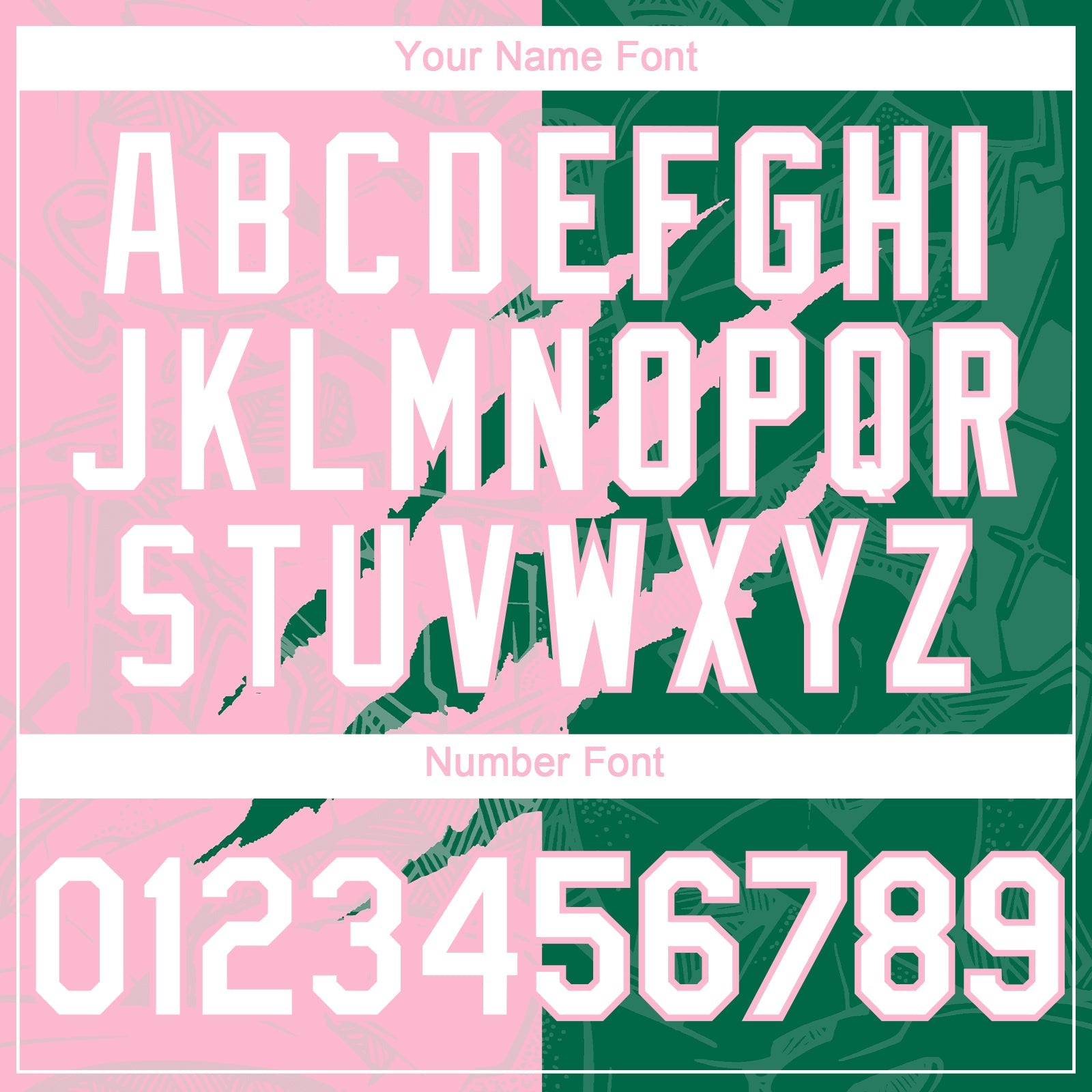 Custom Graffiti Pattern White Kelly Green-Light Pink 3D Scratch Authentic Baseball Jersey view 5