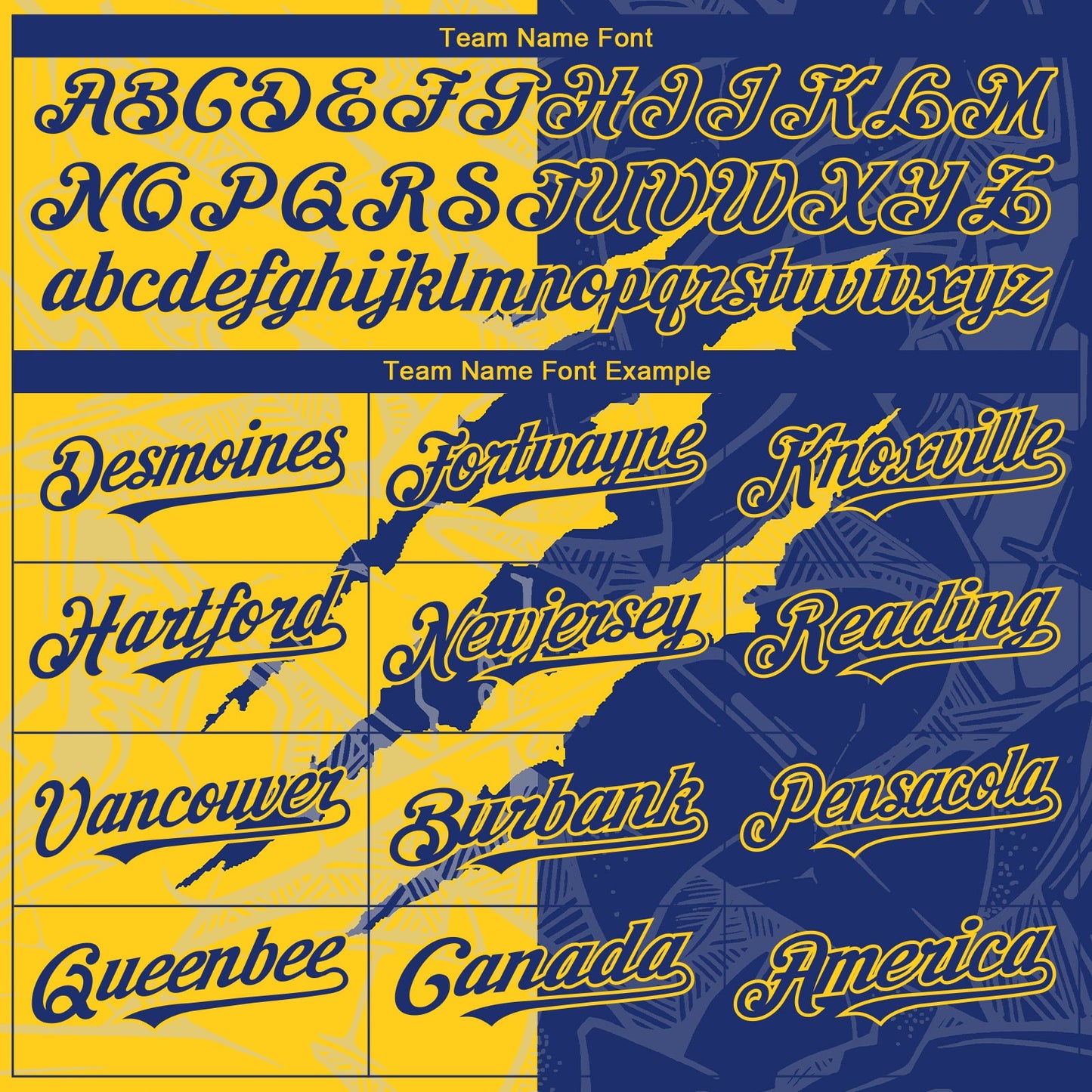 Custom Graffiti Pattern Royal-Yellow 3D Scratch Authentic Baseball Jersey view 4