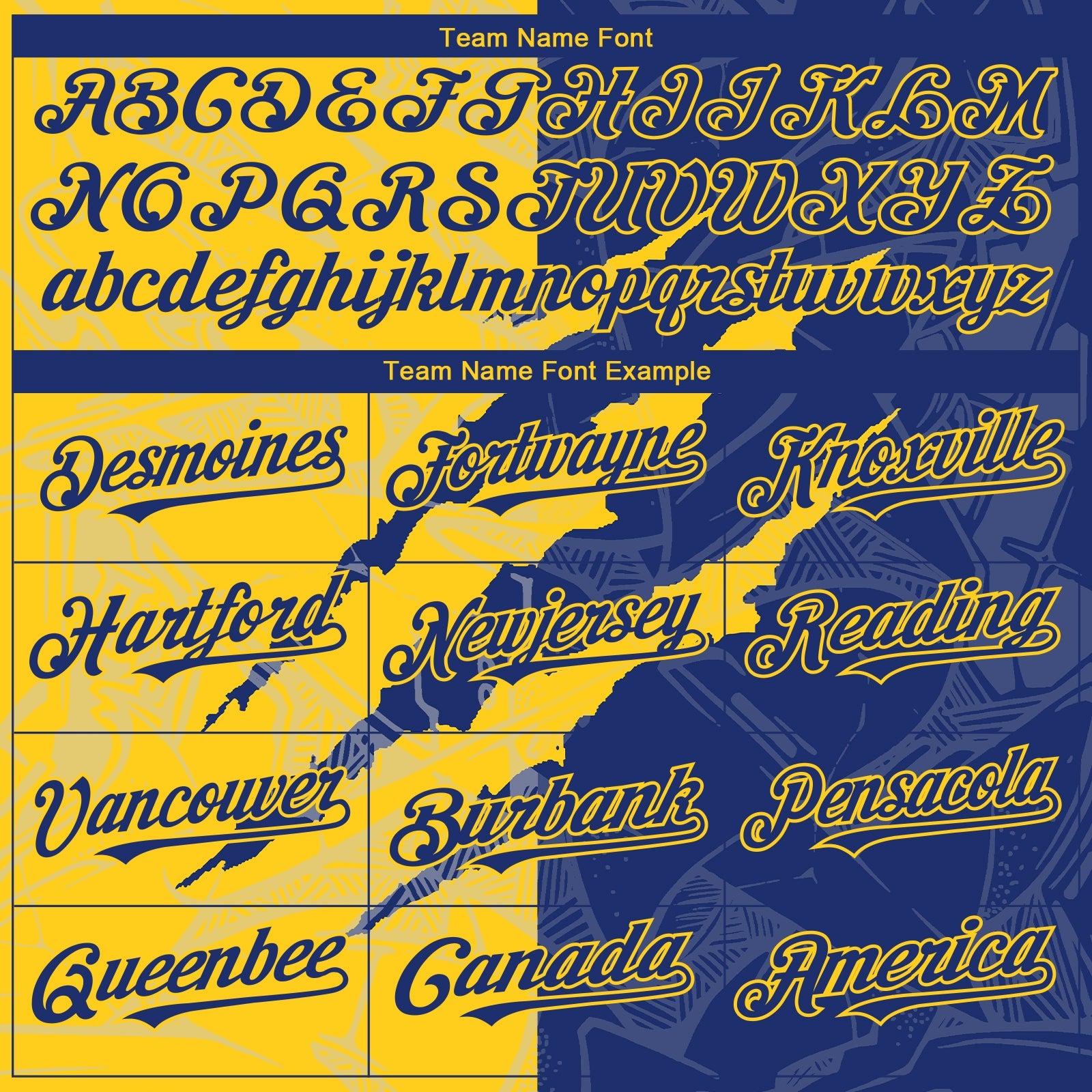 Custom Graffiti Pattern Royal-Yellow 3D Scratch Authentic Baseball Jersey view 4
