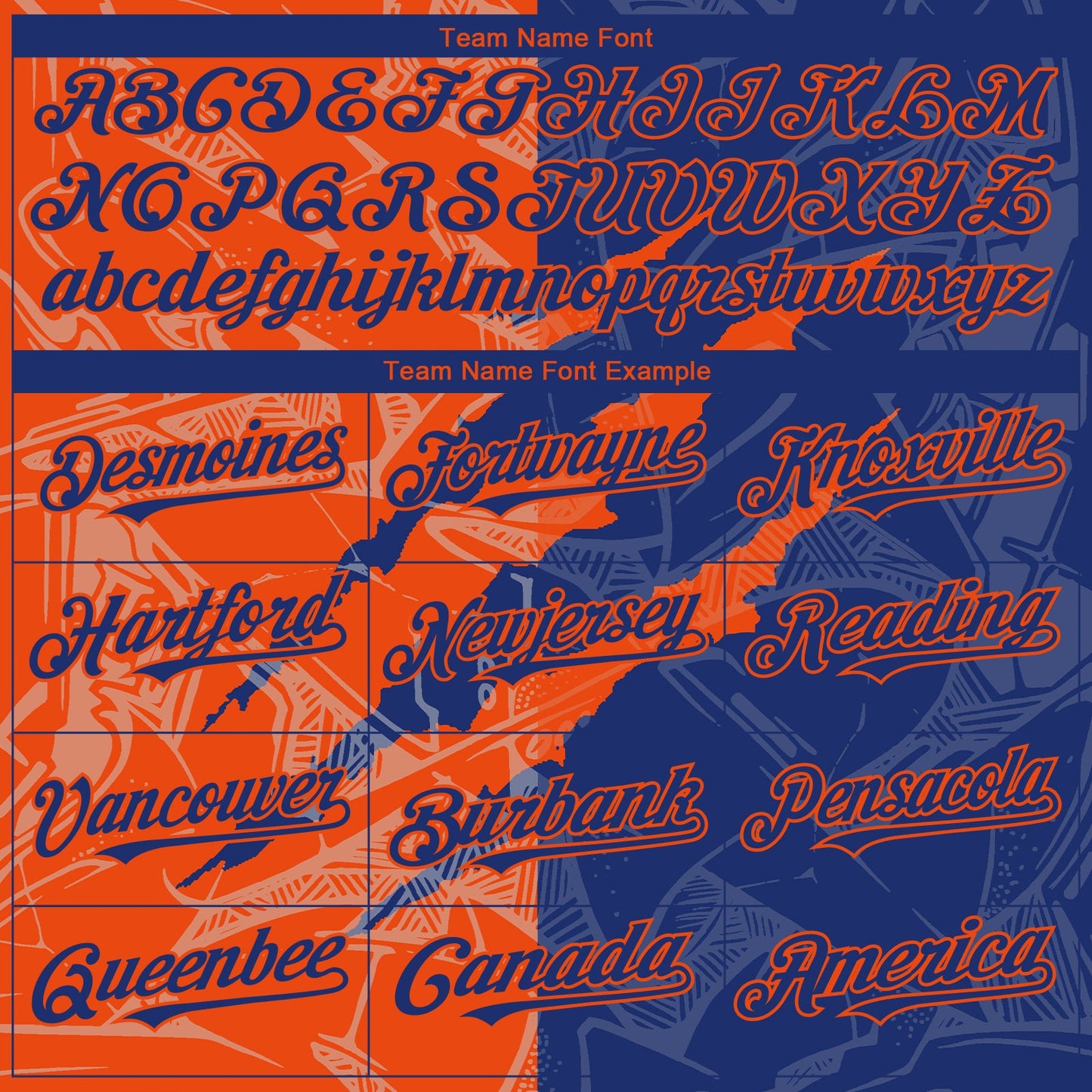 Custom Graffiti Pattern Royal-Orange 3D Scratch Authentic Baseball Jersey view 4