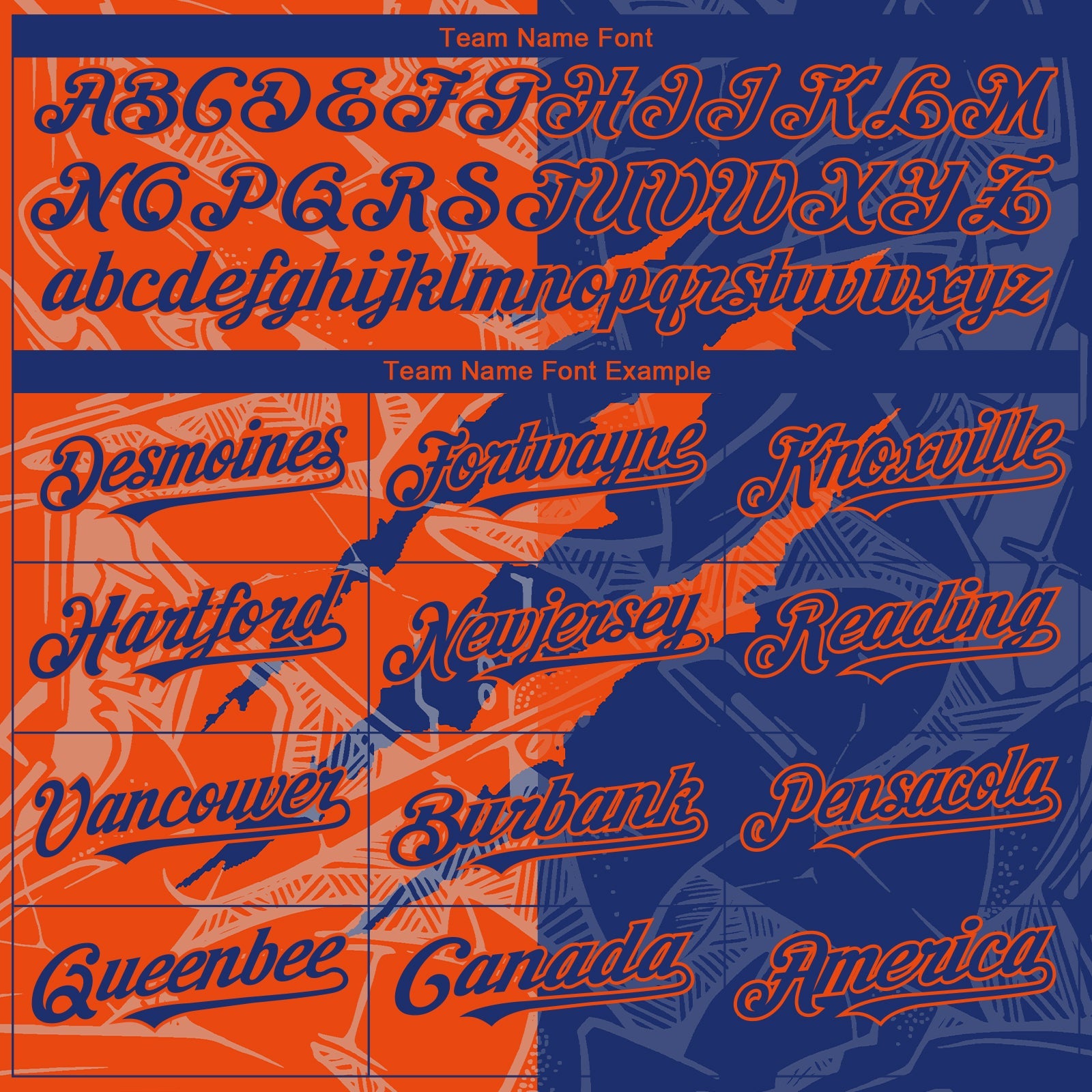 Custom Graffiti Pattern Royal-Orange 3D Scratch Authentic Baseball Jersey view 4