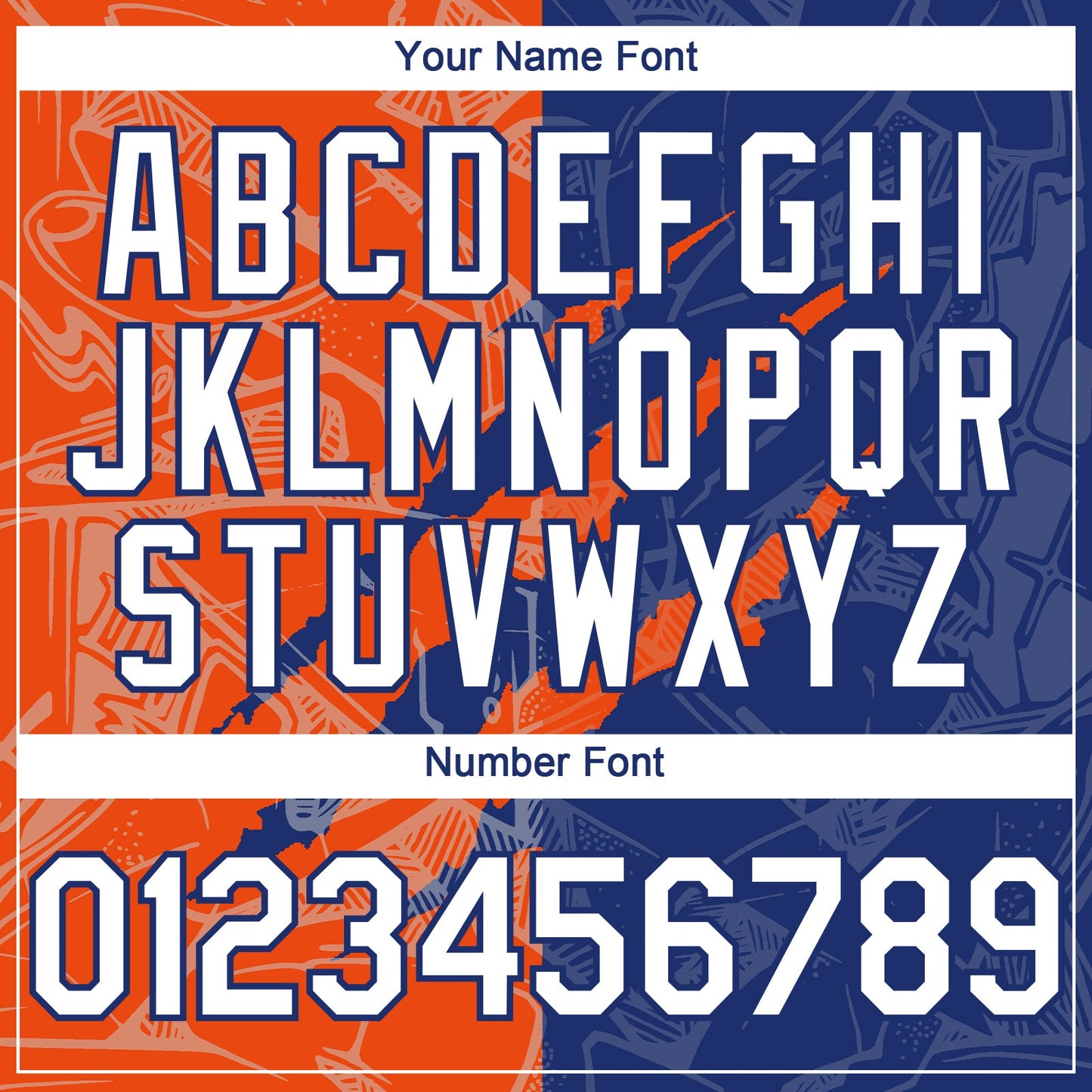 Custom Graffiti Pattern White Royal-Orange 3D Scratch Authentic Baseball Jersey view 5