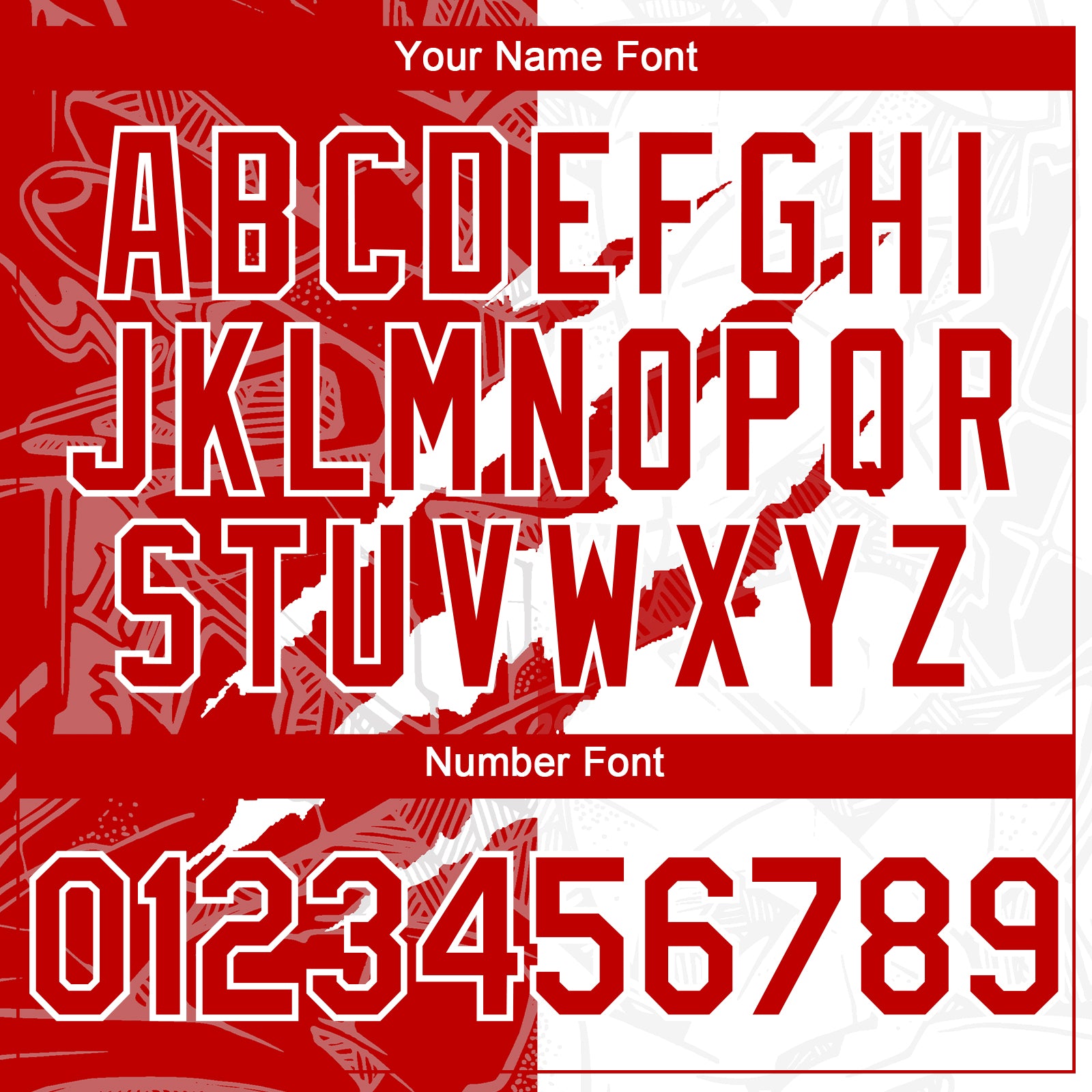 Custom Graffiti Pattern Red-White 3D Scratch Authentic Baseball Jersey view 5