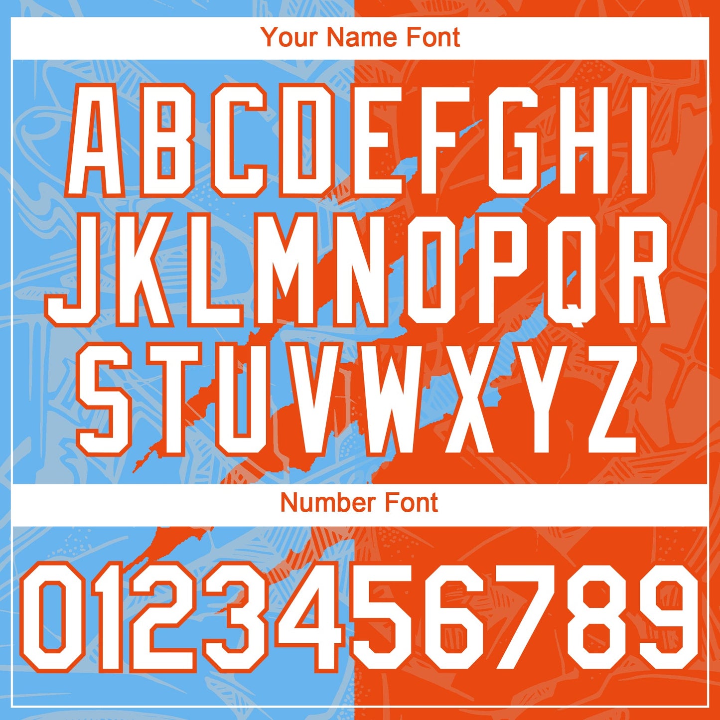 Custom Graffiti Pattern White Orange-Sky Blue 3D Scratch Authentic Baseball Jersey view 5