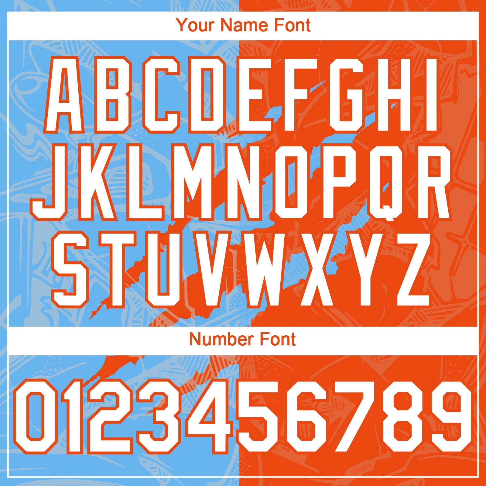 Custom Graffiti Pattern White Orange-Sky Blue 3D Scratch Authentic Baseball Jersey view 5
