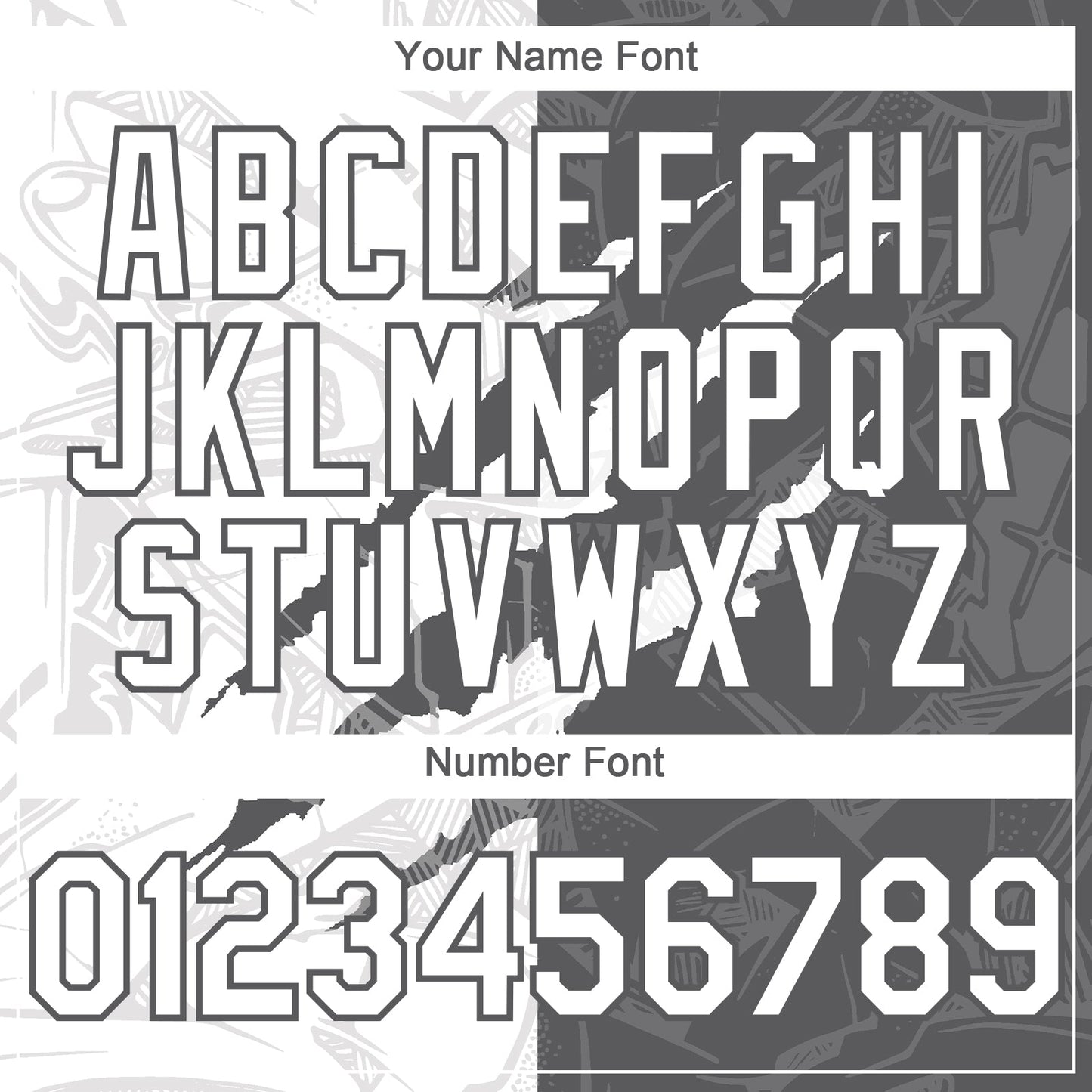 Custom Graffiti Pattern White-Steel Gray 3D Scratch Authentic Baseball Jersey view 5