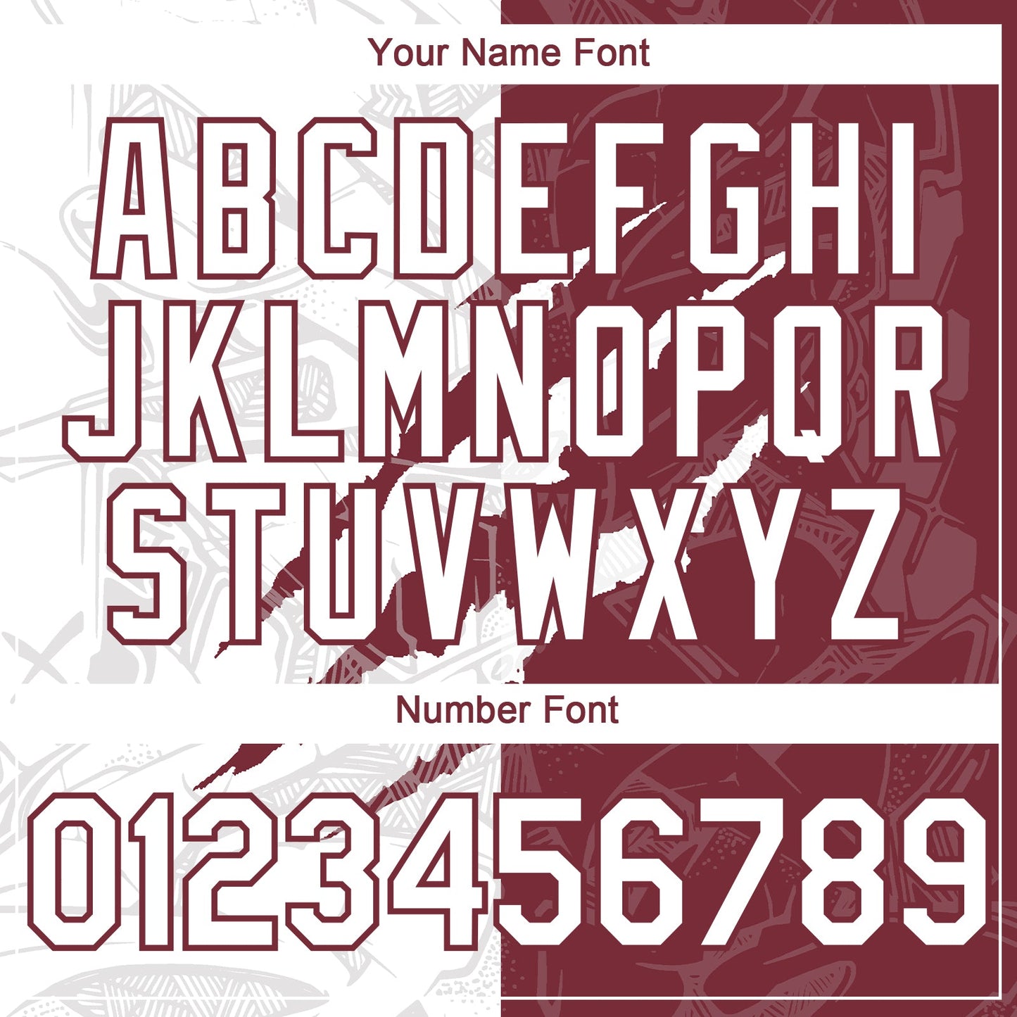 Custom Graffiti Pattern White-Burgundy 3D Scratch Authentic Baseball Jersey view 5
