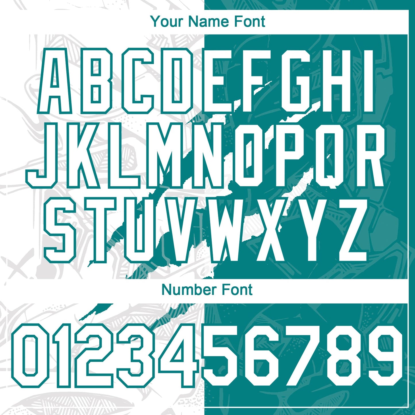 Custom Graffiti Pattern White-Teal 3D Scratch Authentic Baseball Jersey view 5