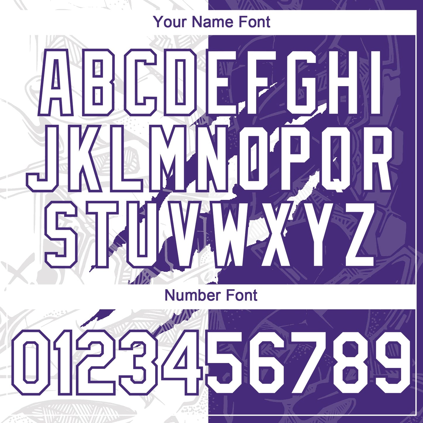 Custom Graffiti Pattern White-Purple 3D Scratch Authentic Baseball Jersey view 5