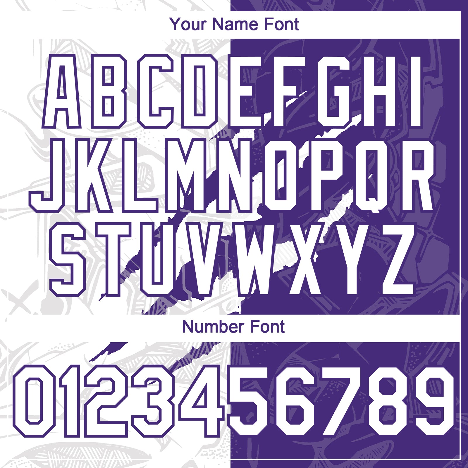 Custom Graffiti Pattern White-Purple 3D Scratch Authentic Baseball Jersey view 5