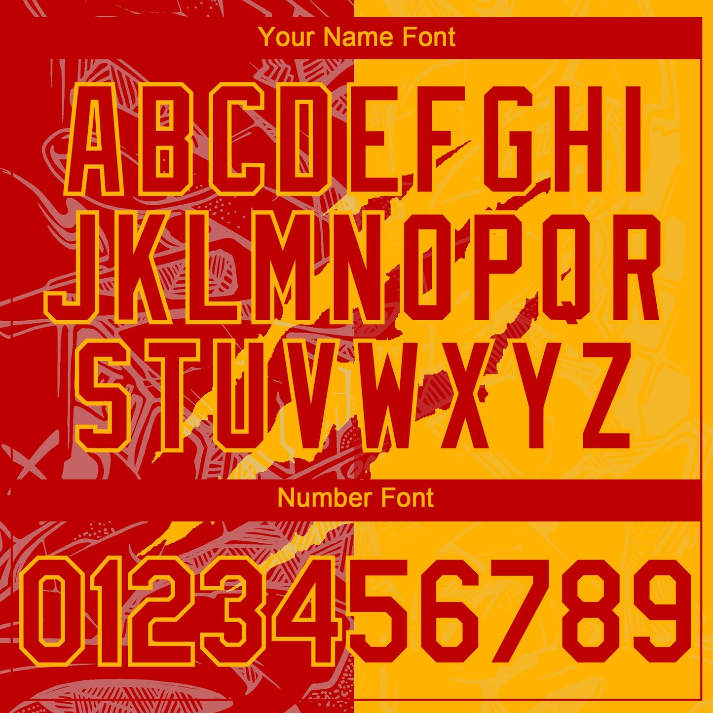 Custom Graffiti Pattern Red-Gold 3D Scratch Authentic Baseball Jersey view 5