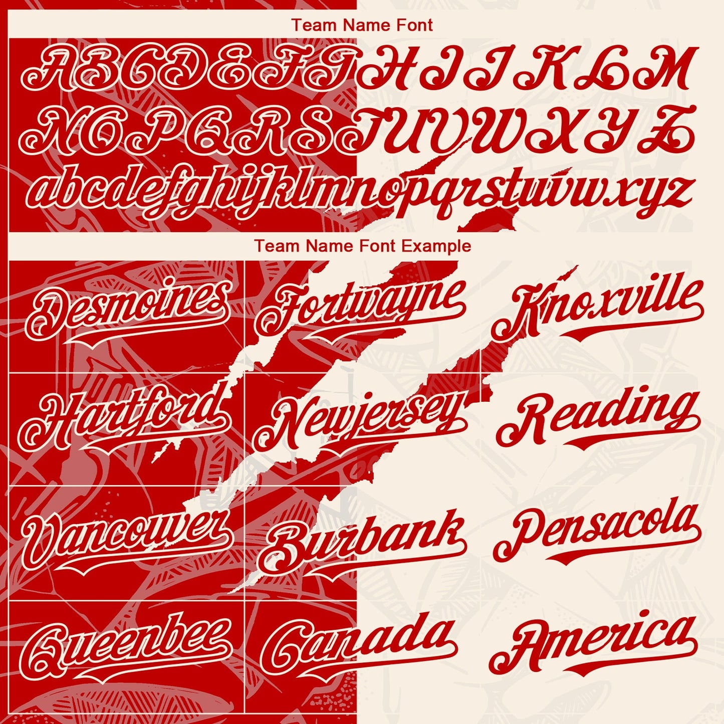 Custom Graffiti Pattern Red-Cream 3D Scratch Authentic Baseball Jersey view 4