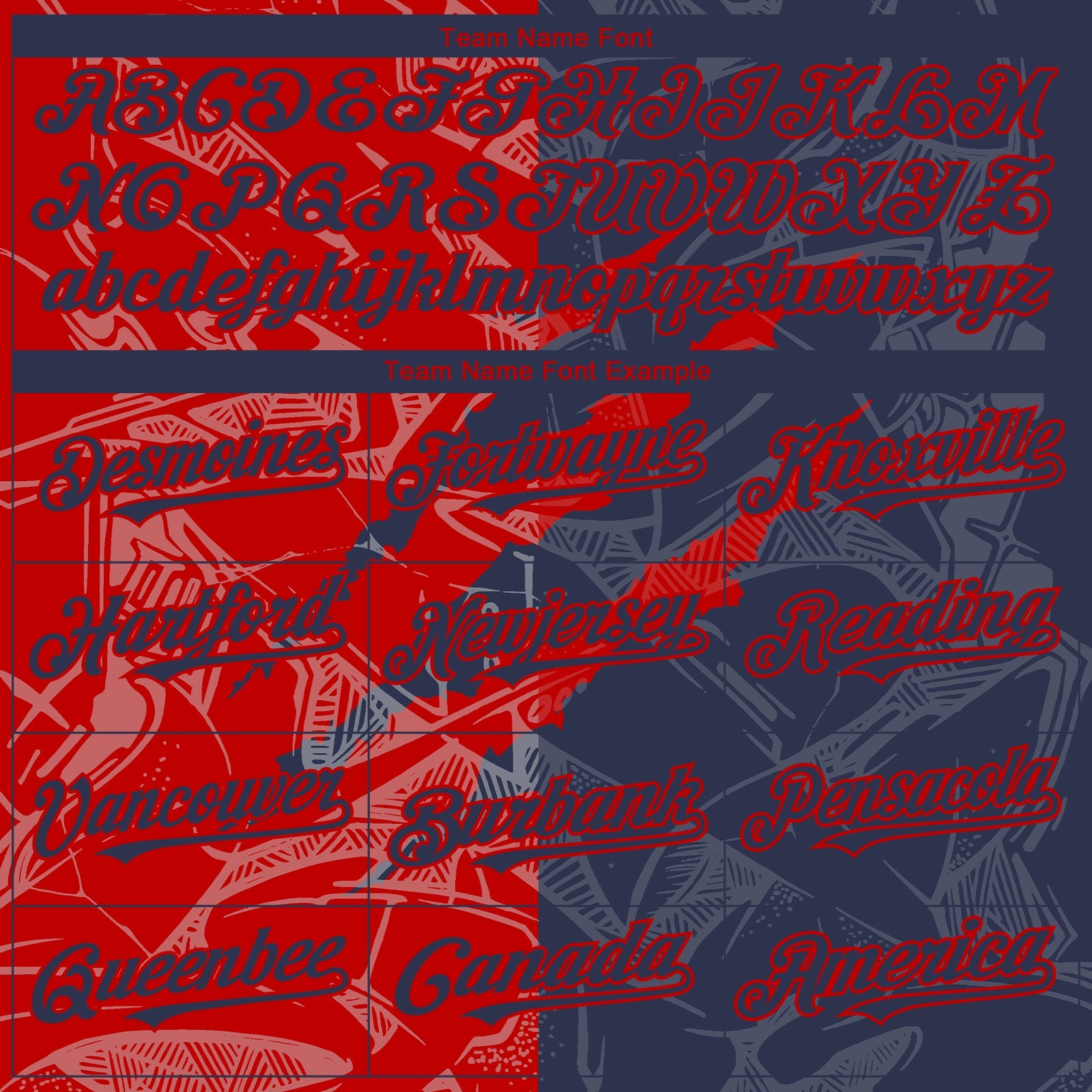Custom Graffiti Pattern Navy-Red 3D Scratch Authentic Baseball Jersey view 4