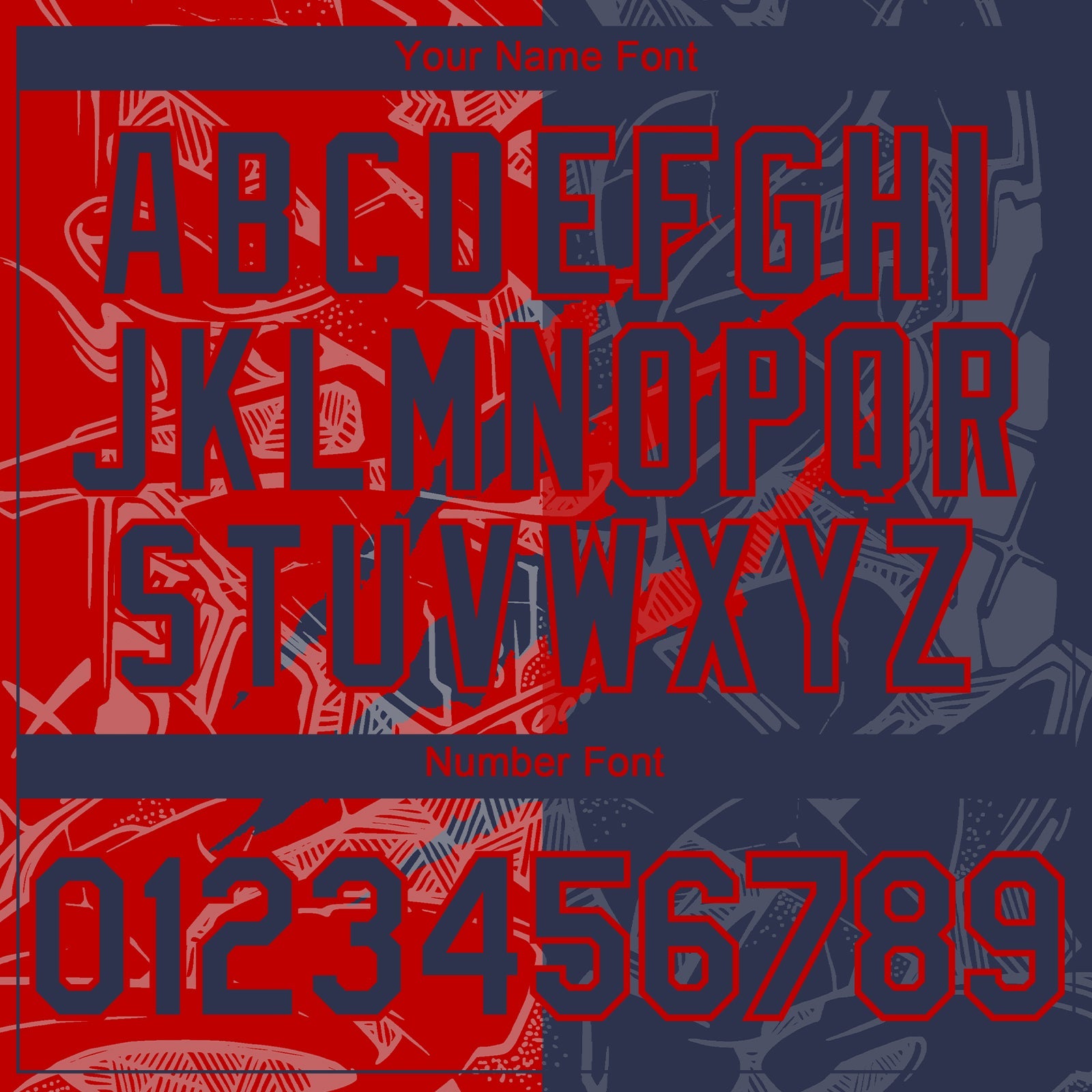 Custom Graffiti Pattern Navy-Red 3D Scratch Authentic Baseball Jersey view 5