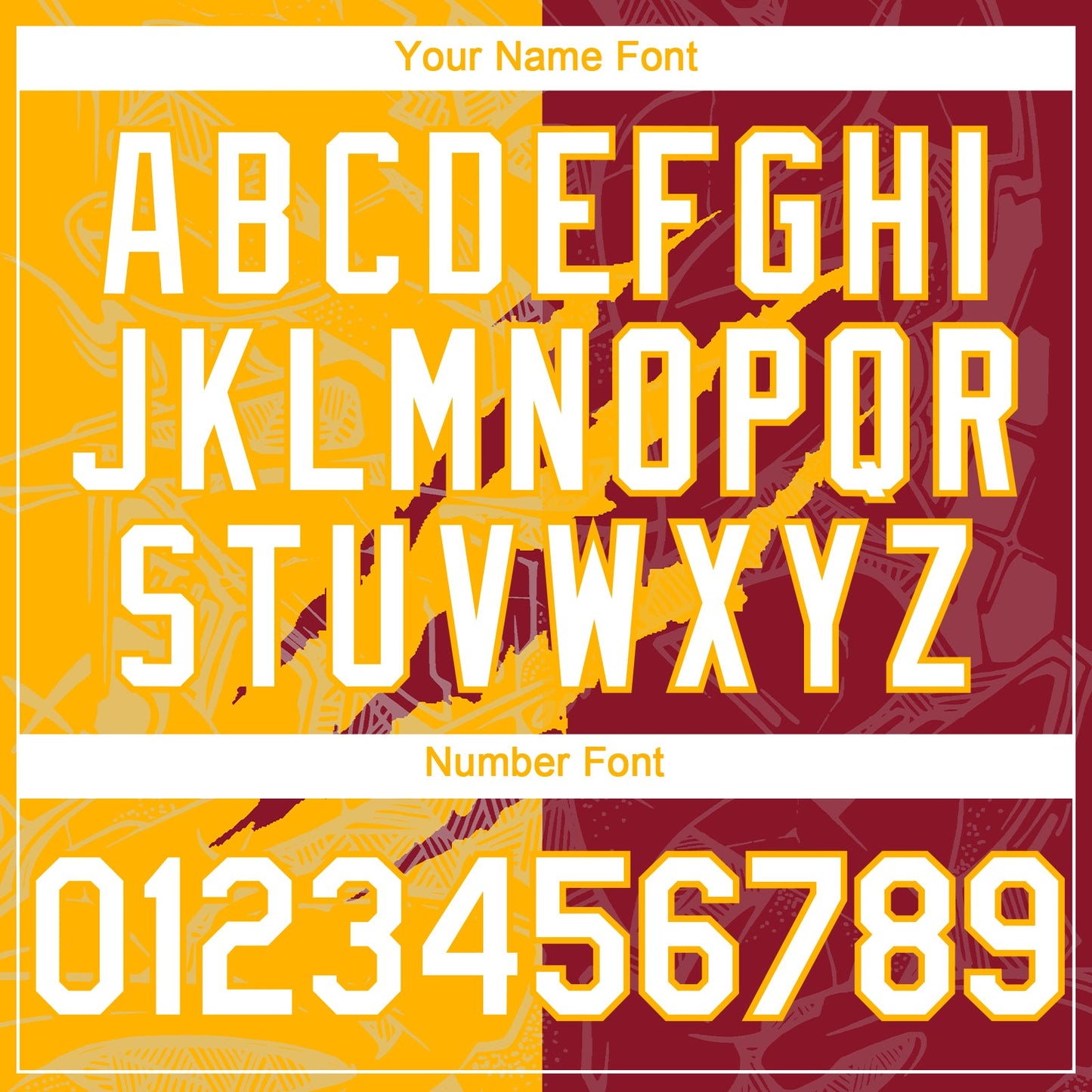 Custom Graffiti Pattern White Crimson-Gold 3D Scratch Authentic Baseball Jersey view 5
