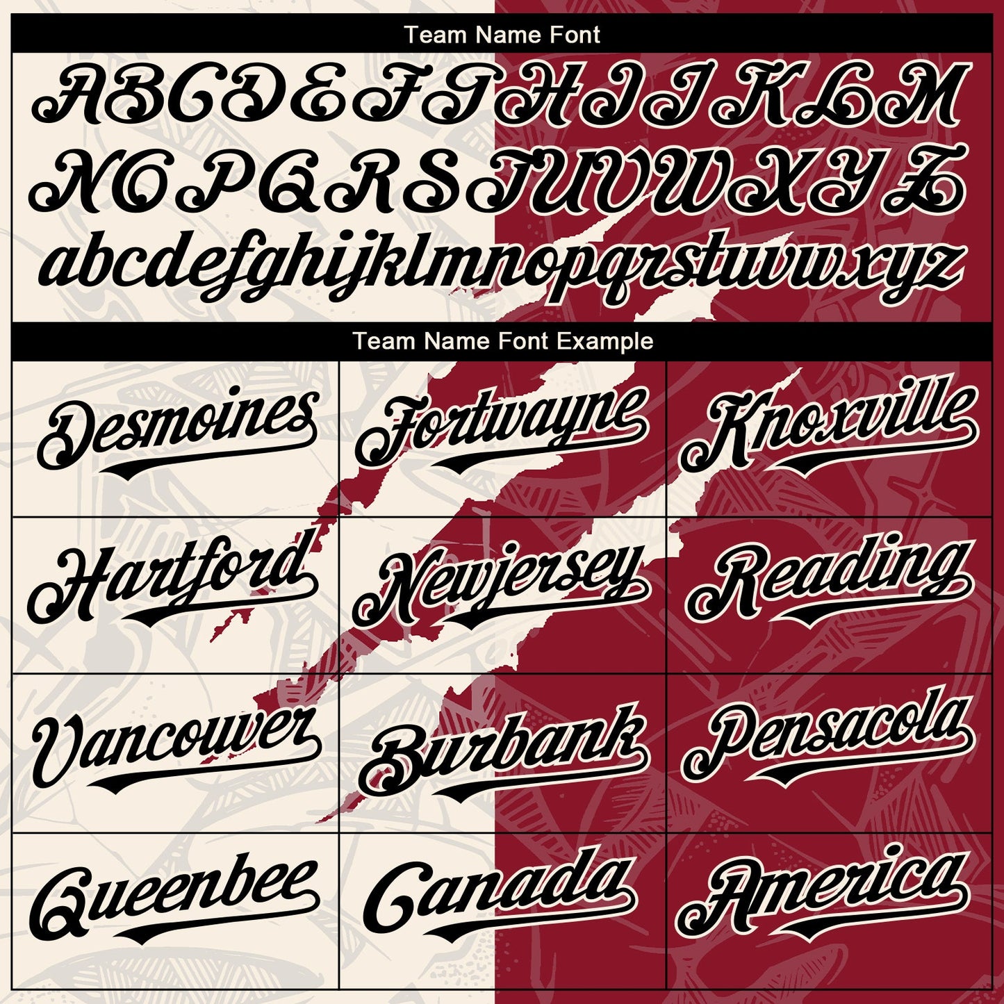 Custom Graffiti Pattern Black Crimson-Cream 3D Scratch Authentic Baseball Jersey view 4