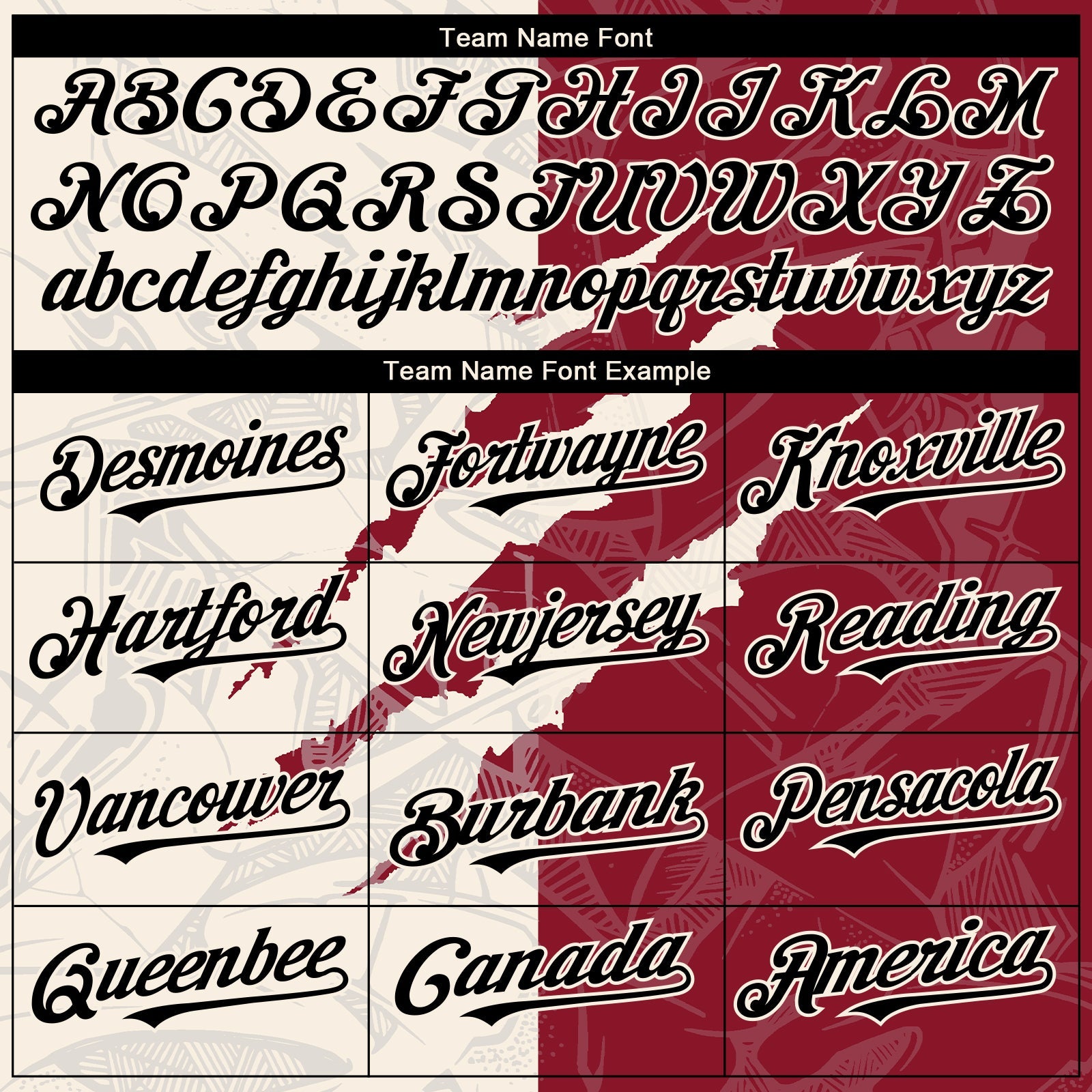 Custom Graffiti Pattern Black Crimson-Cream 3D Scratch Authentic Baseball Jersey view 4