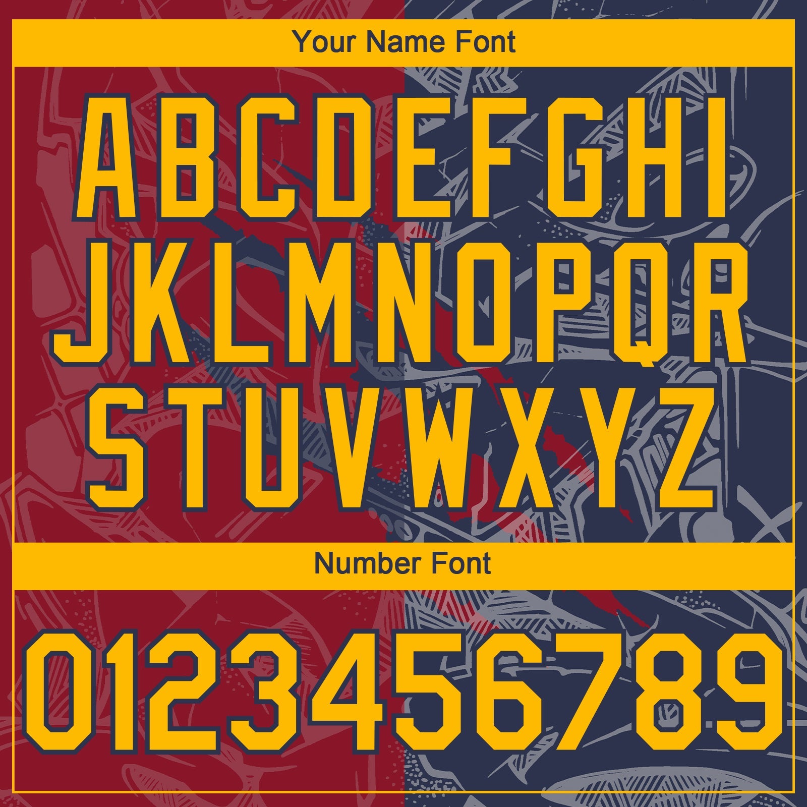 Custom Graffiti Pattern Gold Navy-Crimson 3D Scratch Authentic Baseball Jersey view 5