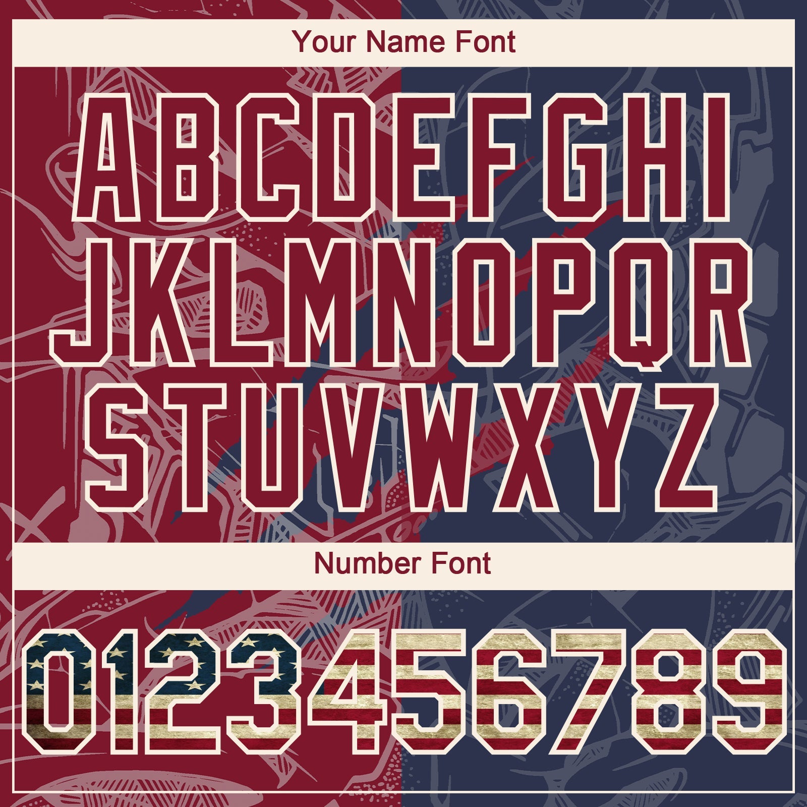 Custom Graffiti Pattern Vintage USA Flag Navy Crimson-Cream 3D Scratch Authentic Baseball Jersey view 5