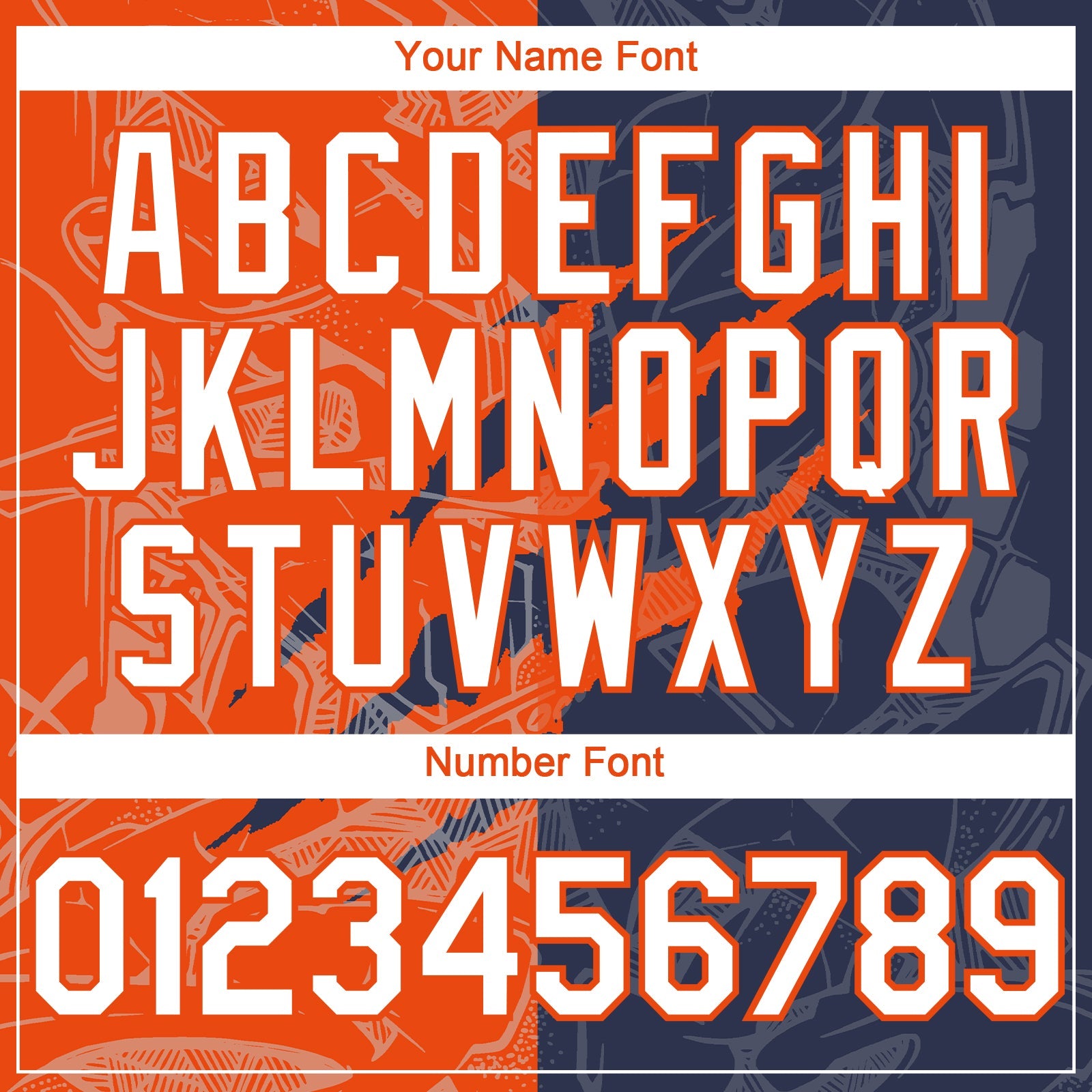 Custom Graffiti Pattern White Navy-Orange 3D Scratch Authentic Baseball Jersey view 5
