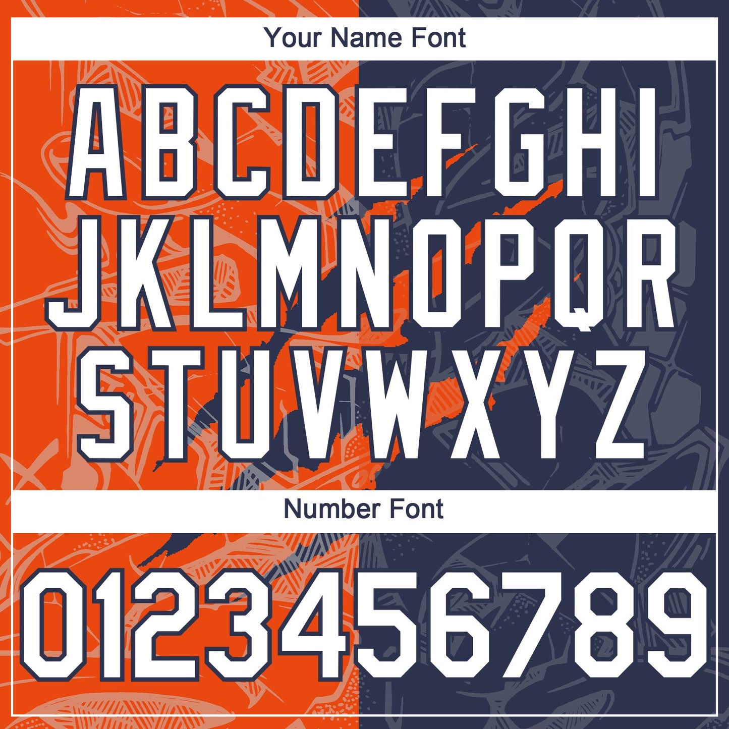 Custom Graffiti Pattern White Navy-Orange 3D Scratch Authentic Baseball Jersey view 5