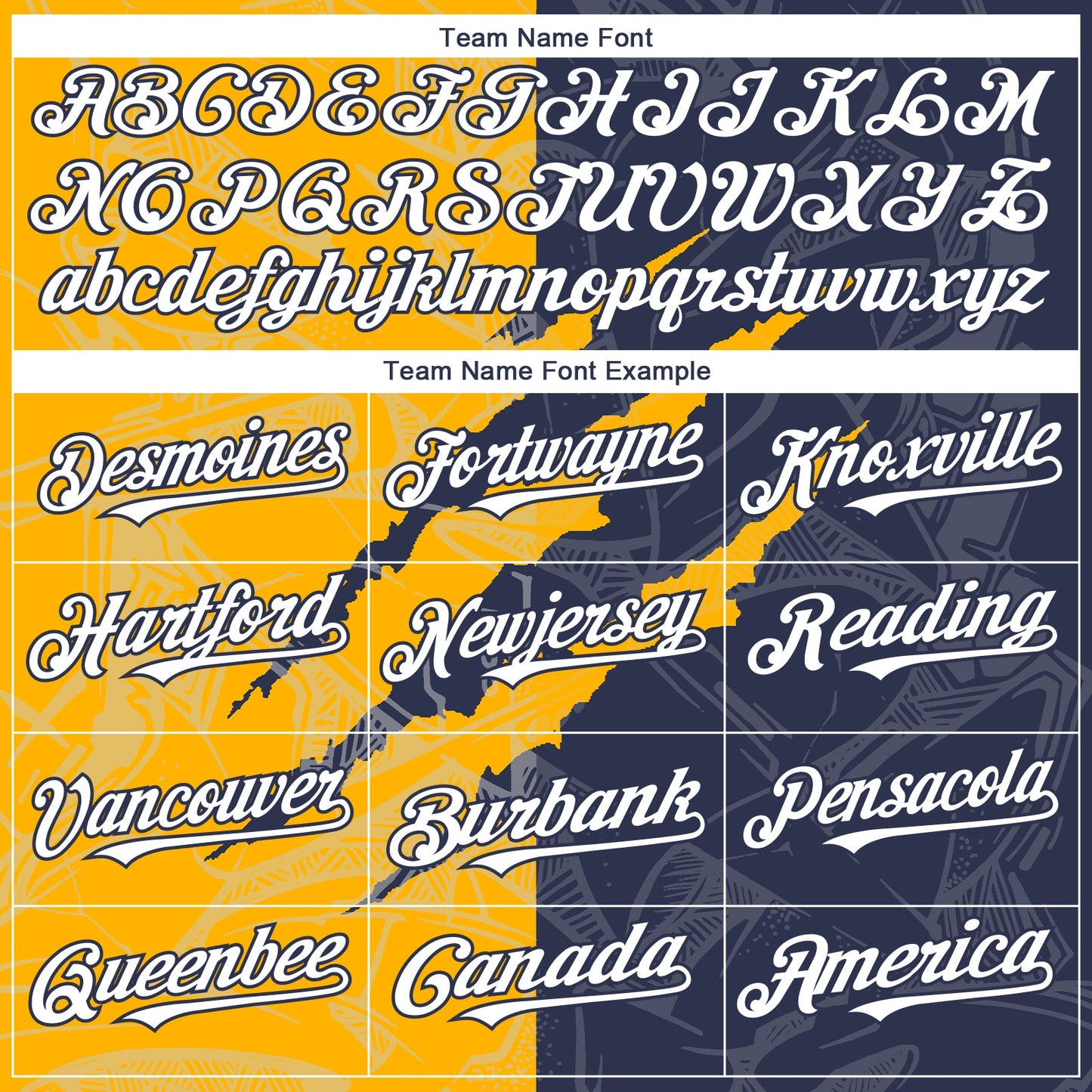 Custom Graffiti Pattern White Navy-Gold 3D Scratch Authentic Baseball Jersey view 4