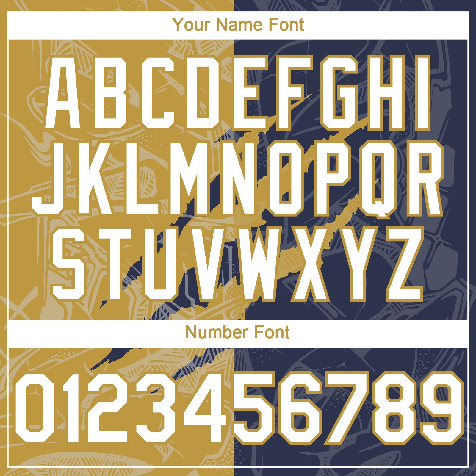 Custom Graffiti Pattern White Navy-Old Gold 3D Scratch Authentic Baseball Jersey view 5