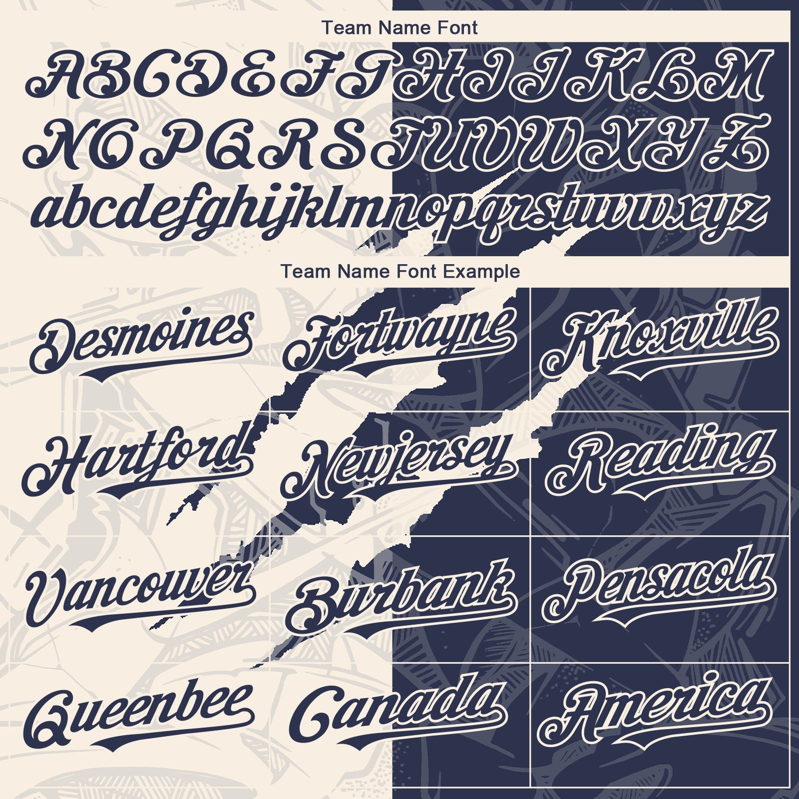 Custom Graffiti Pattern Navy-Cream 3D Scratch Authentic Baseball Jersey view 4