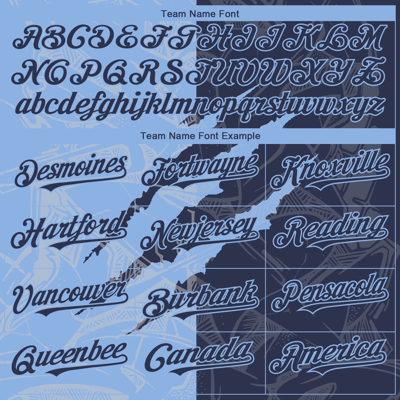 Custom Graffiti Pattern Navy-Light Blue 3D Scratch Authentic Baseball Jersey view 4