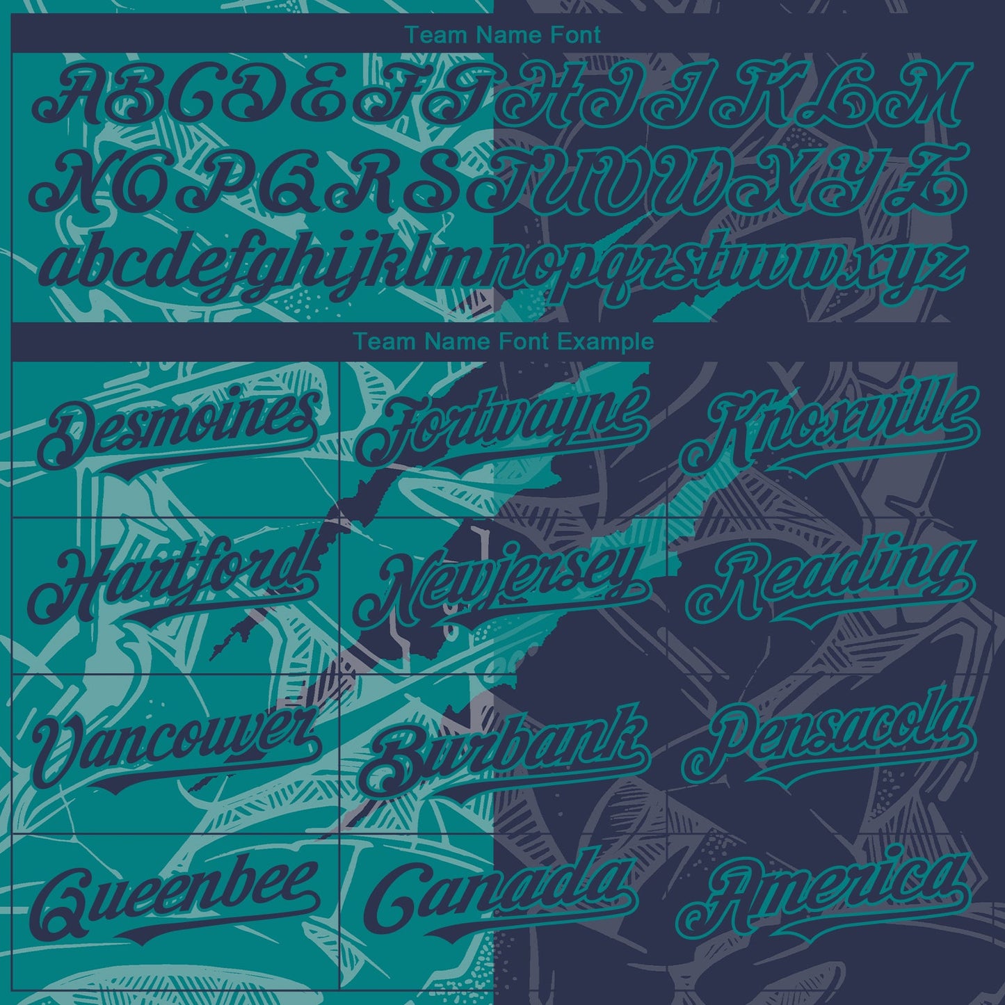 Custom Graffiti Pattern Navy-Teal 3D Scratch Authentic Baseball Jersey view 4