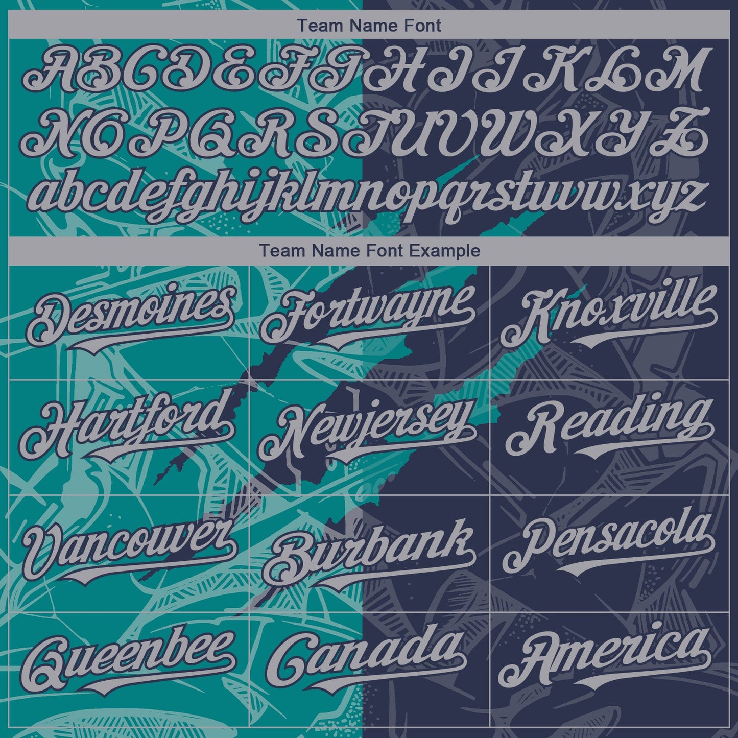 Custom Graffiti Pattern Gray Navy-Teal 3D Scratch Authentic Baseball Jersey view 4